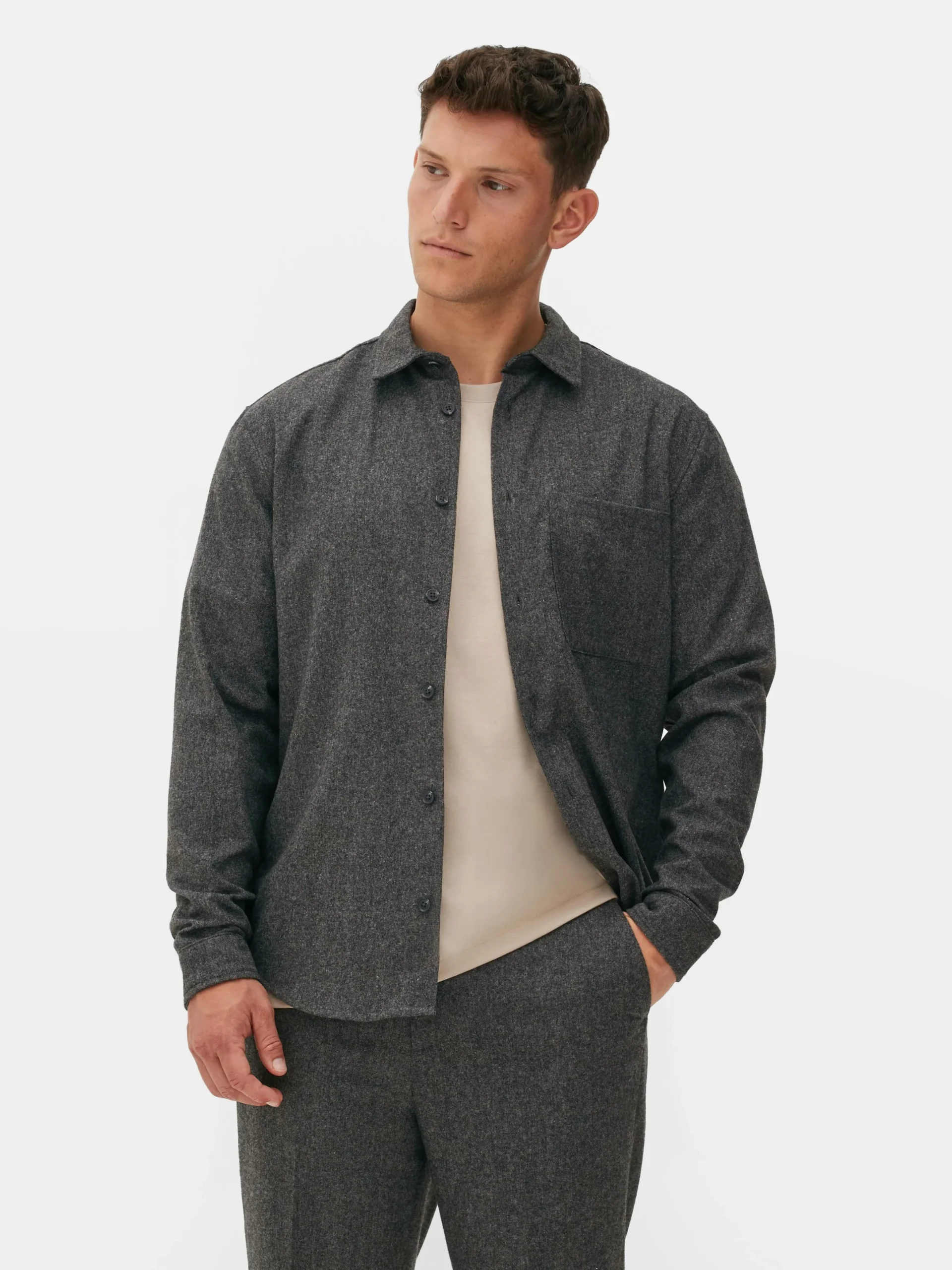 Chemises|Primark Surchemise Avec Poche Plaquée Kem Anthracite chiné