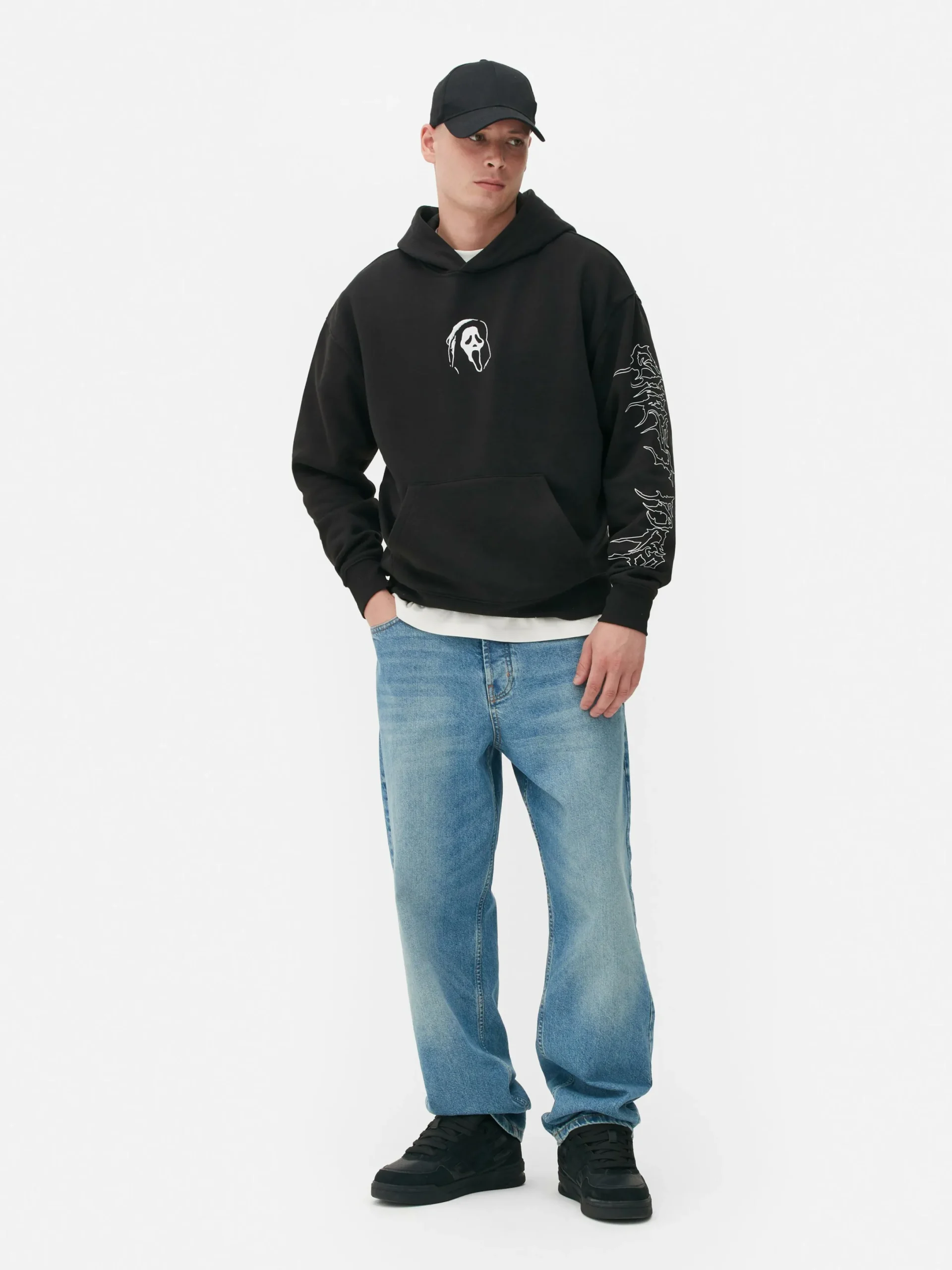 T-Shirts Et Sweat-Shirts À Motifs|Sweats À Capuche Et Sweat-Shirts|Primark Sweat à Capuche Graphique Scream Ghostface Noir