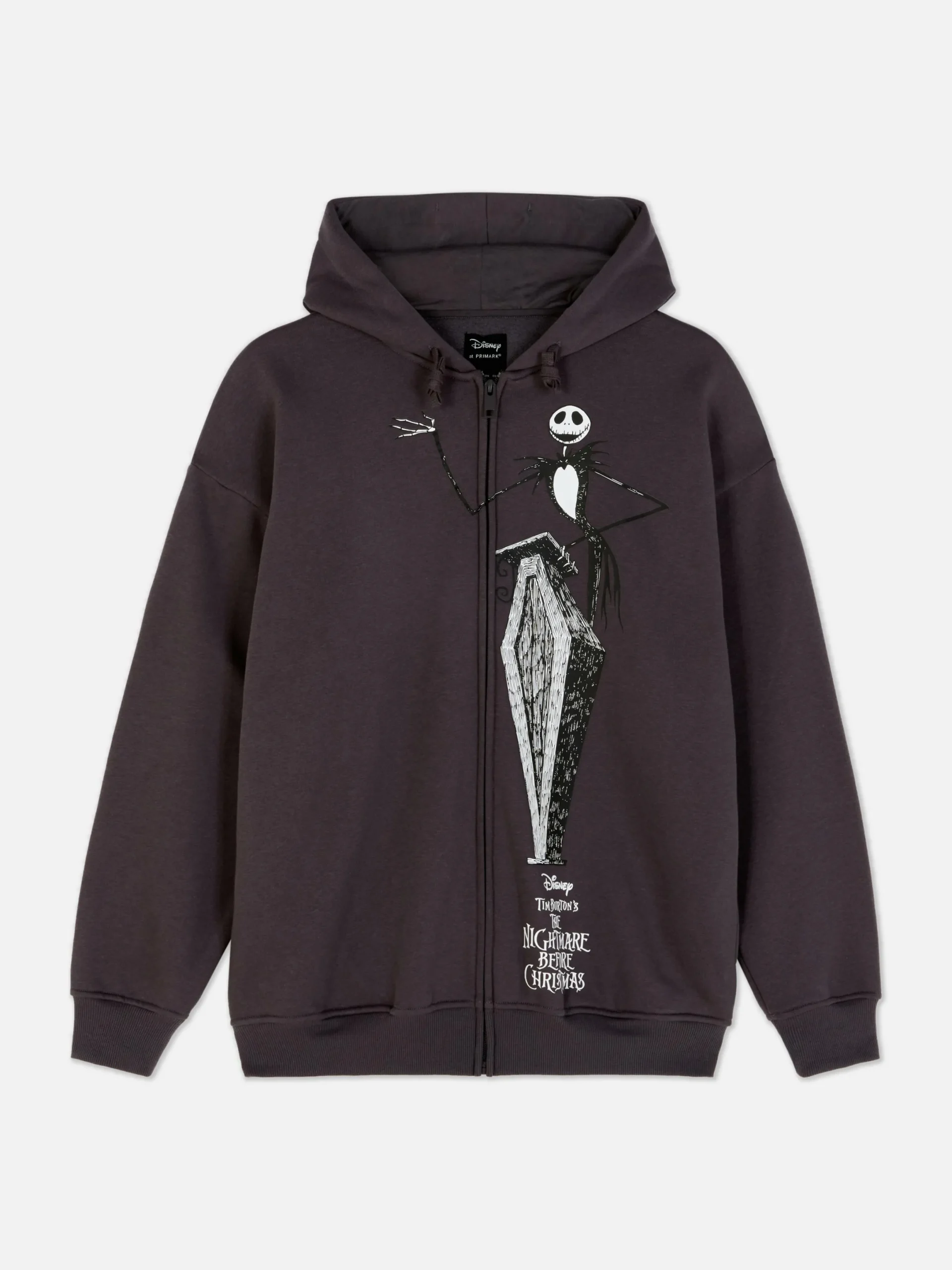 The Nightmare Before Christmas|Tout Halloween|Primark Sweat à Capuche Zippé Disney L'Étrange Noël De Monsieur Jack De Tim Burton Anthracite