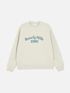Sweats À Capuche Et Sweat-Shirts|Primark Sweat-shirt à Col Ras-du-cou Avec Message Crème