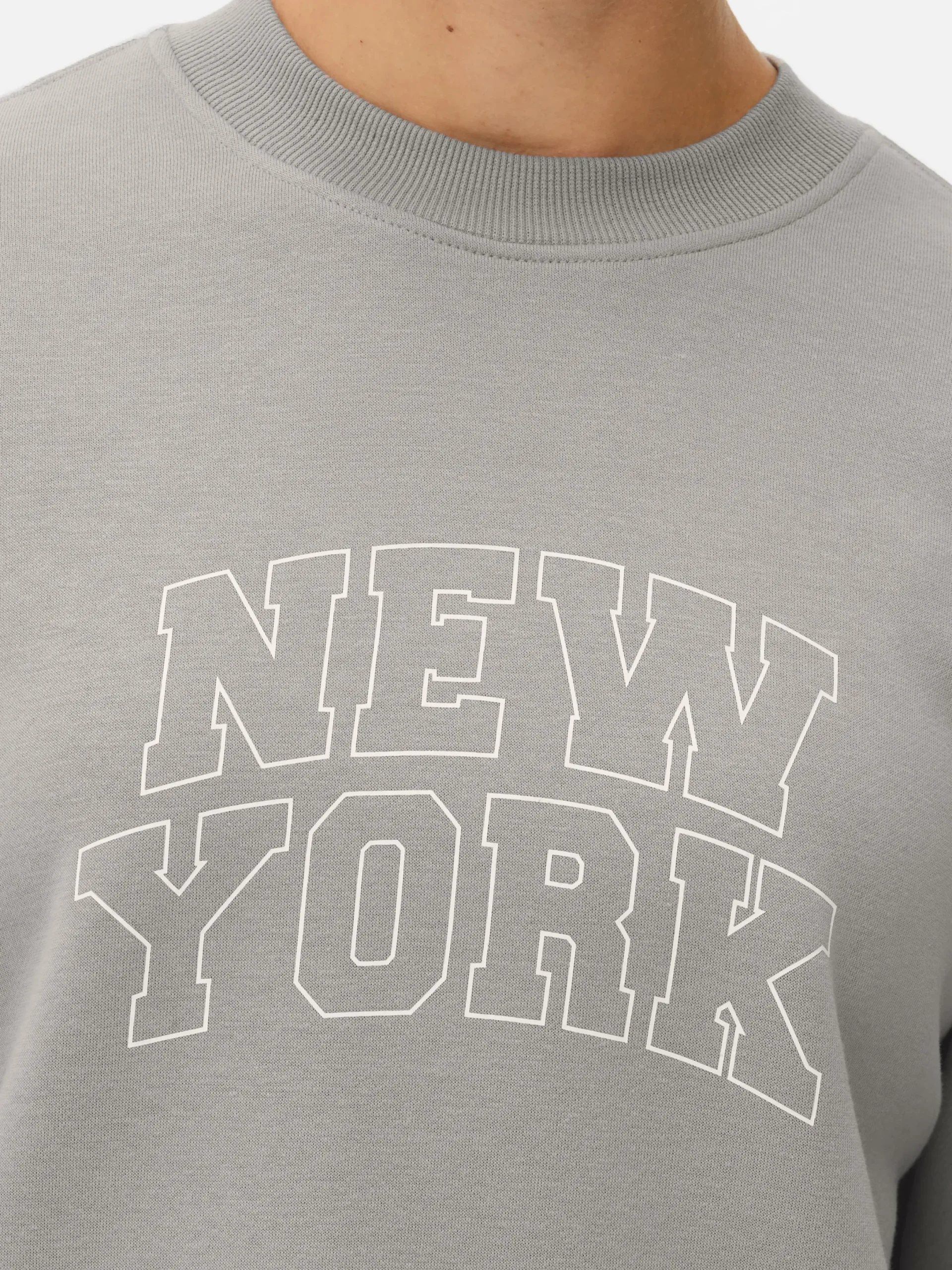 Sweats À Capuche Et Sweat-Shirts|Primark Sweat-shirt à Col Ras-du-cou Avec Message Gris