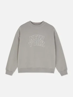 Sweats À Capuche Et Sweat-Shirts|Primark Sweat-shirt à Col Ras-du-cou Avec Message Gris