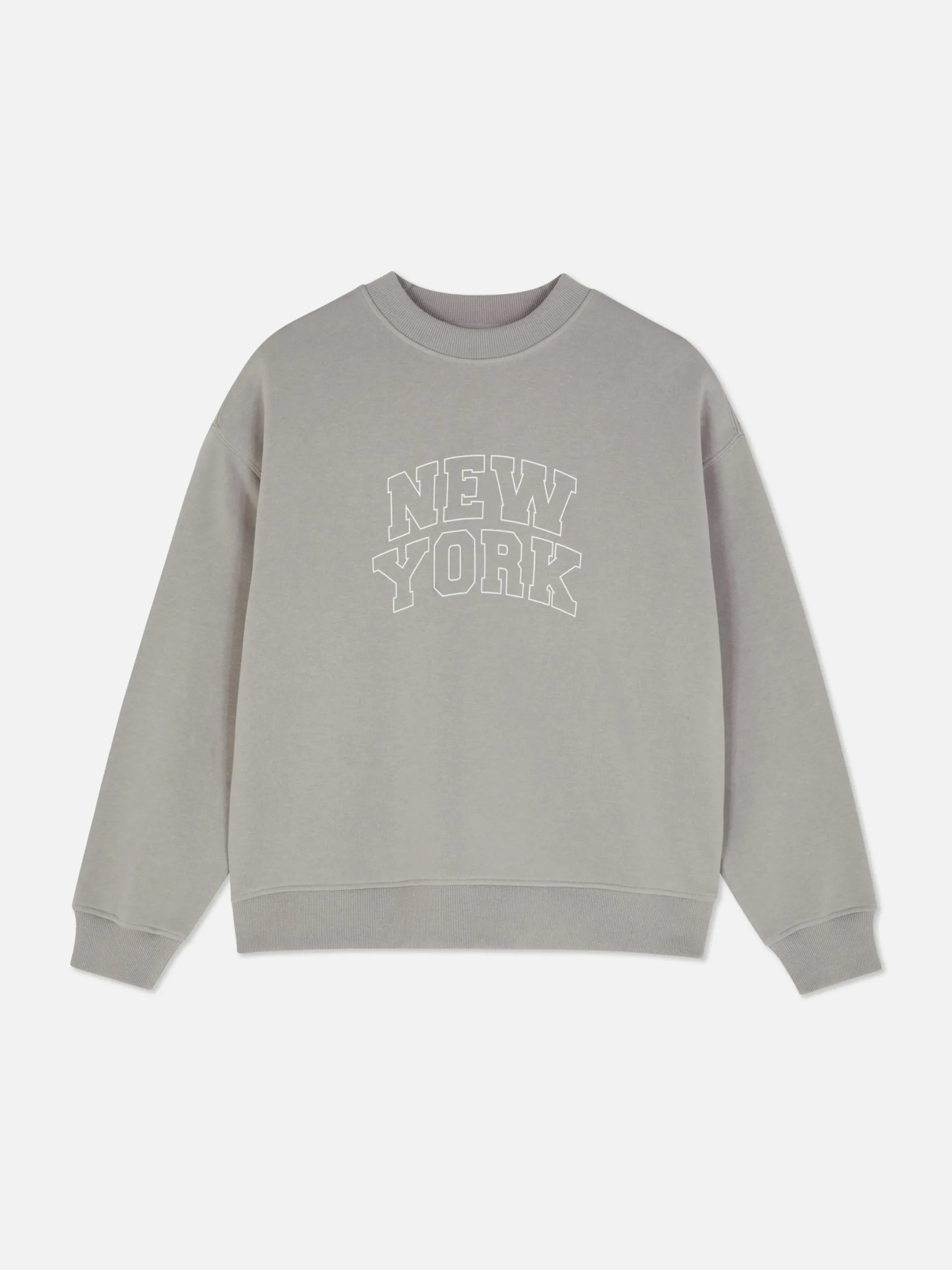 Sweats À Capuche Et Sweat-Shirts|Primark Sweat-shirt à Col Ras-du-cou Avec Message Gris
