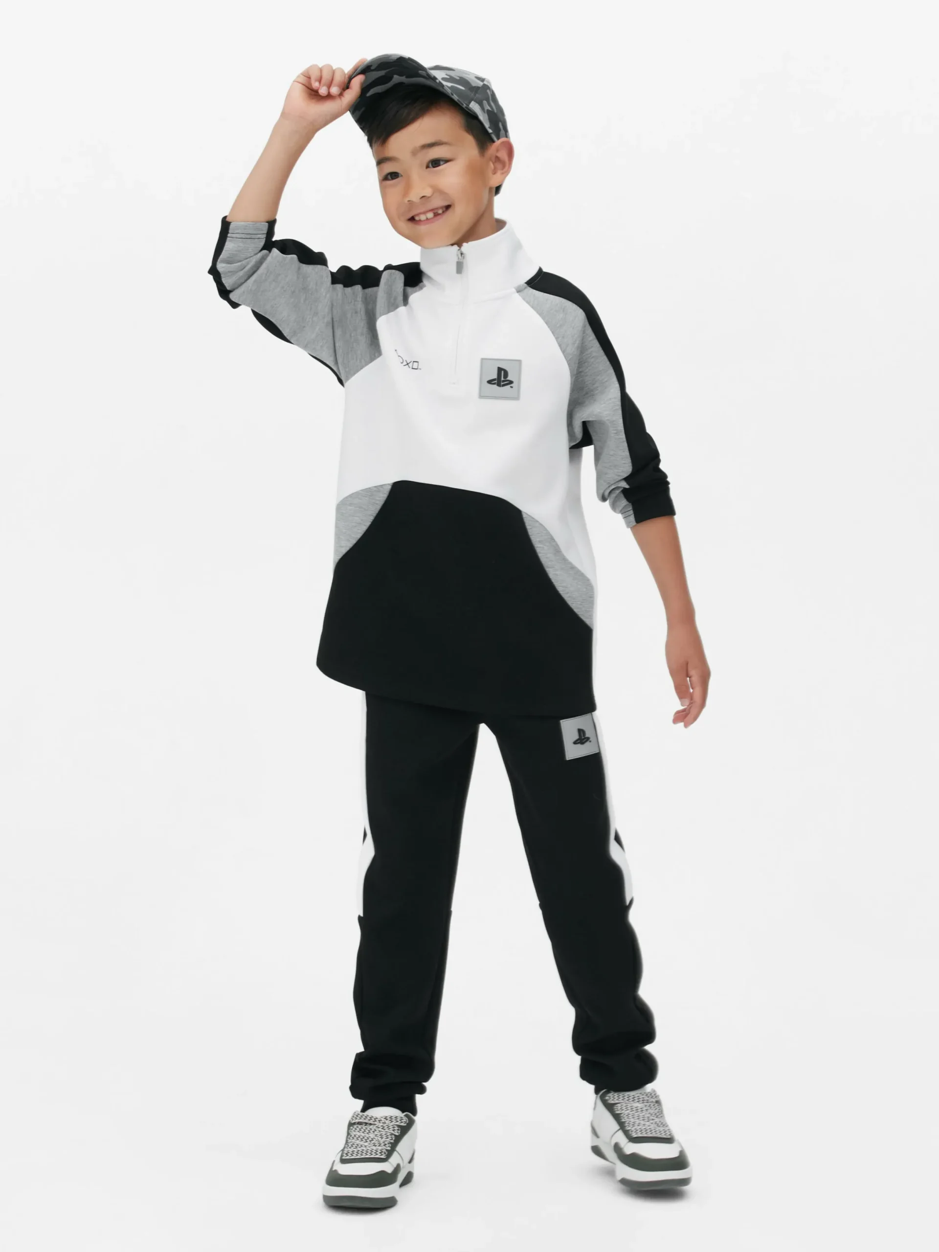 Sweats À Capuche Et Sweat-Shirts|Primark Sweat-shirt à Col Zippé PlayStation Noir/Blanc