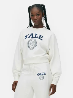 Sweats À Capuche Et Sweat-Shirts|Primark Sweat-shirt Coupe Droite Graphique à Coordonner Yale Ivoire
