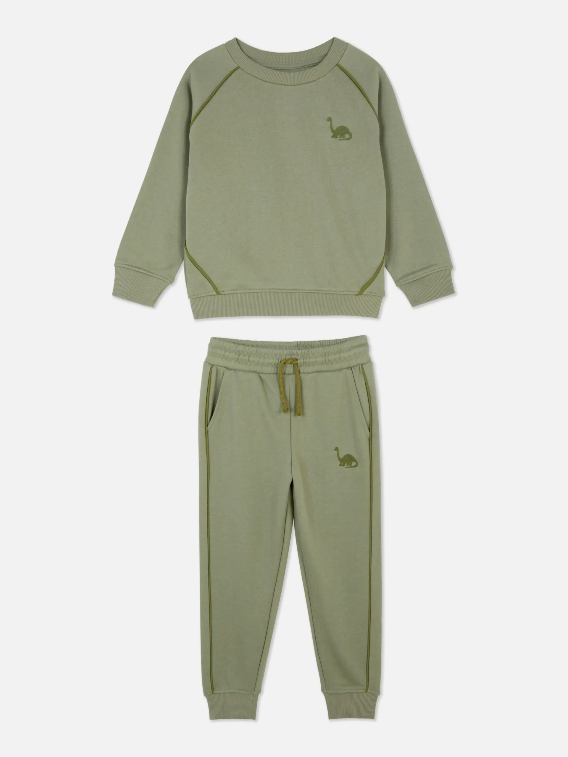 Ensembles Et Tenues|Primark Sweat-shirt Et Bas De Jogging Dinosaure Coordonnés Kaki
