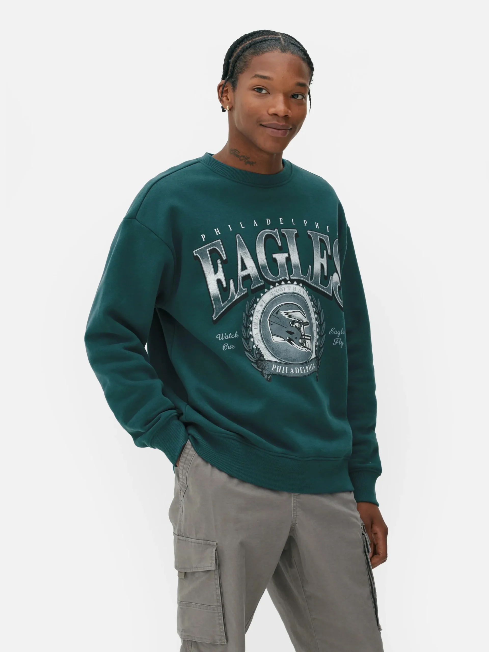 T-Shirts Et Sweat-Shirts À Motifs|Sweats À Capuche Et Sweat-Shirts|Primark Sweat-shirt Graphique NFL Philadelphia Eagles Bleu sarcelle