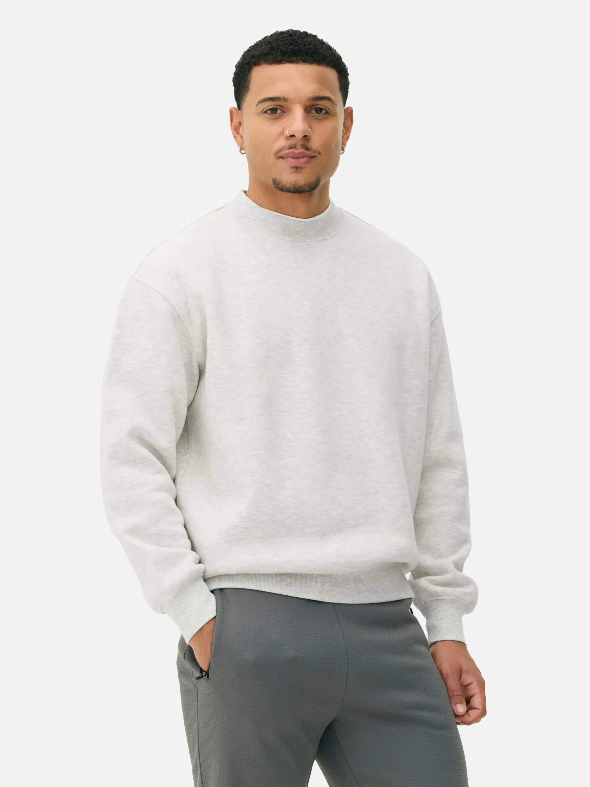 Sweats À Capuche Et Sweat-Shirts|Primark Sweat-shirt Oversize à Col Ras-du-cou Gris