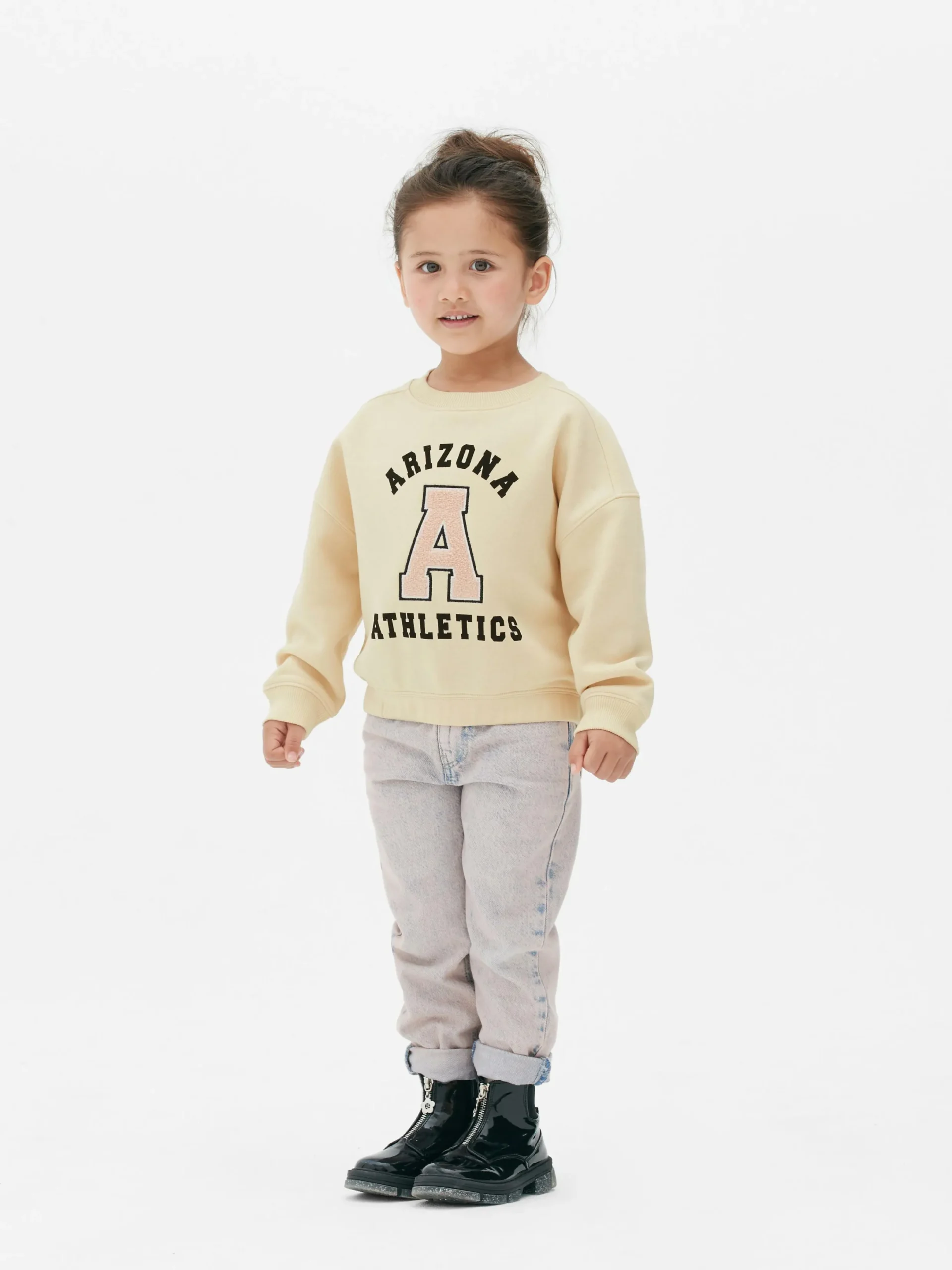 Sweats À Capuche Et Sweat-Shirts|Primark Sweat-shirt Style Universitaire à Lettre En Bouclé Grège
