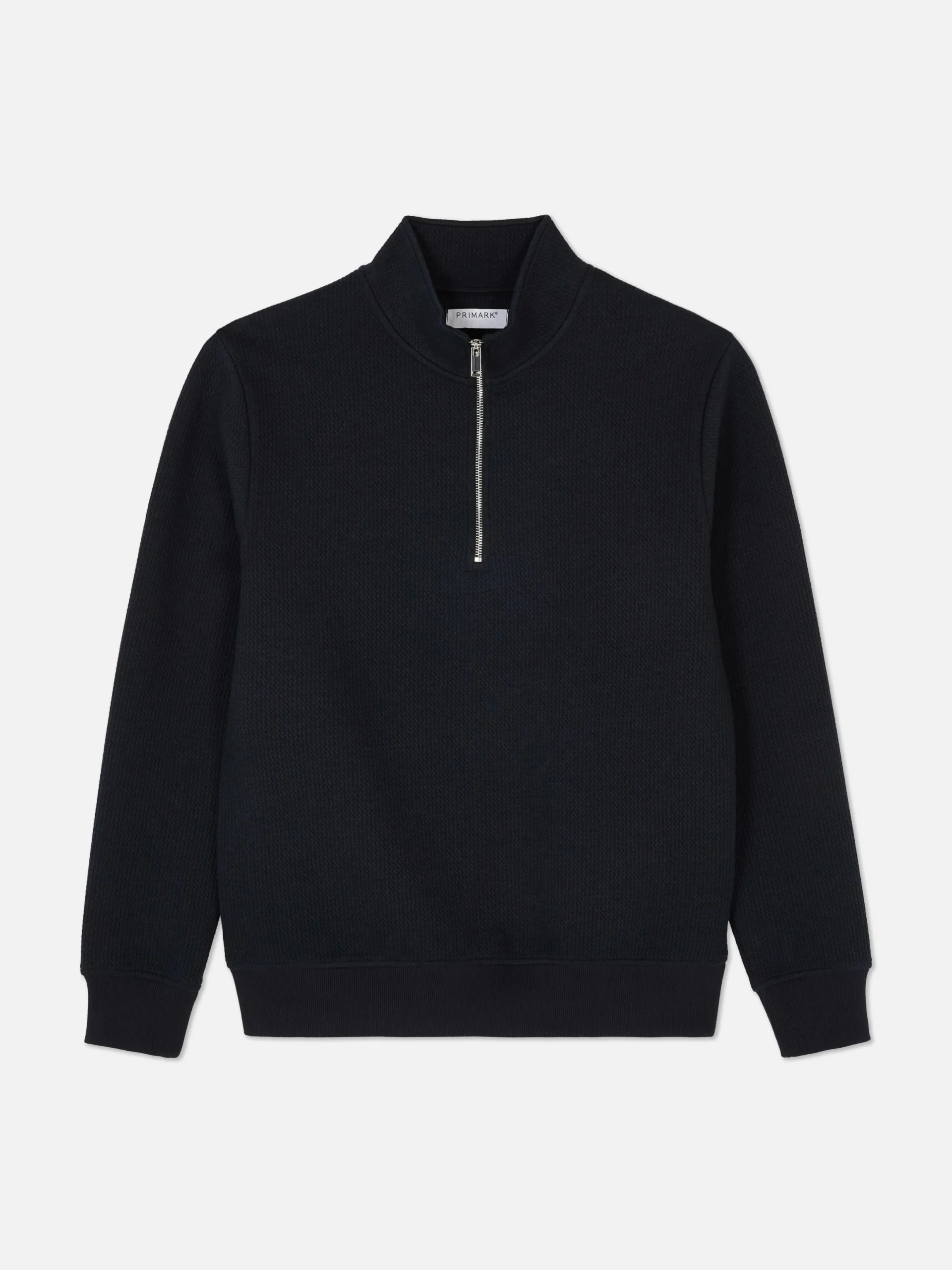 Sweats À Capuche Et Sweat-Shirts|Primark Sweat-shirt Texturé à Col Zippé Et Motif Géométrique Bleu marine