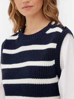 Pulls Et Gilets|Primark Tenue Deux-en-un Débardeur En Tricot Et Chemise Bleu marine