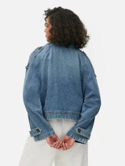 Denim|Manteaux Et Vestes|Primark Trench Court En Denim Bleu moyen