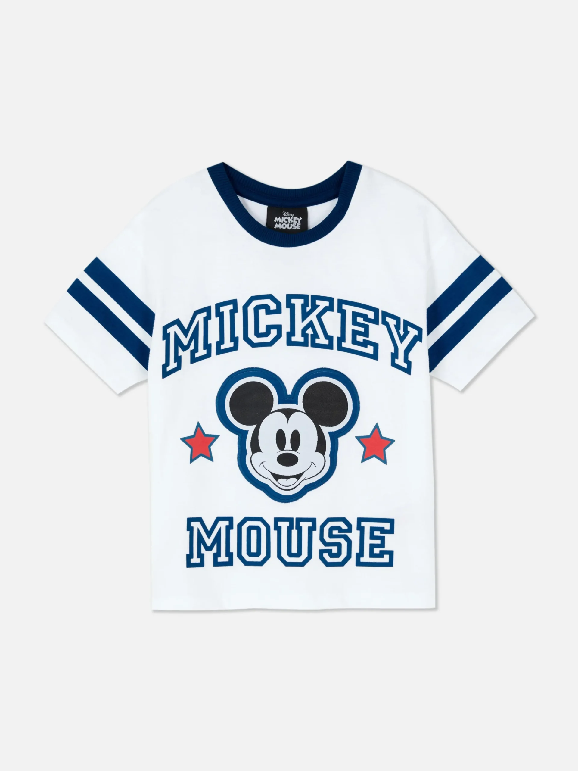 Hauts Et T-Shirts|Primark T-shirt à Bords Contrastés Disney Mickey Mouse Écru