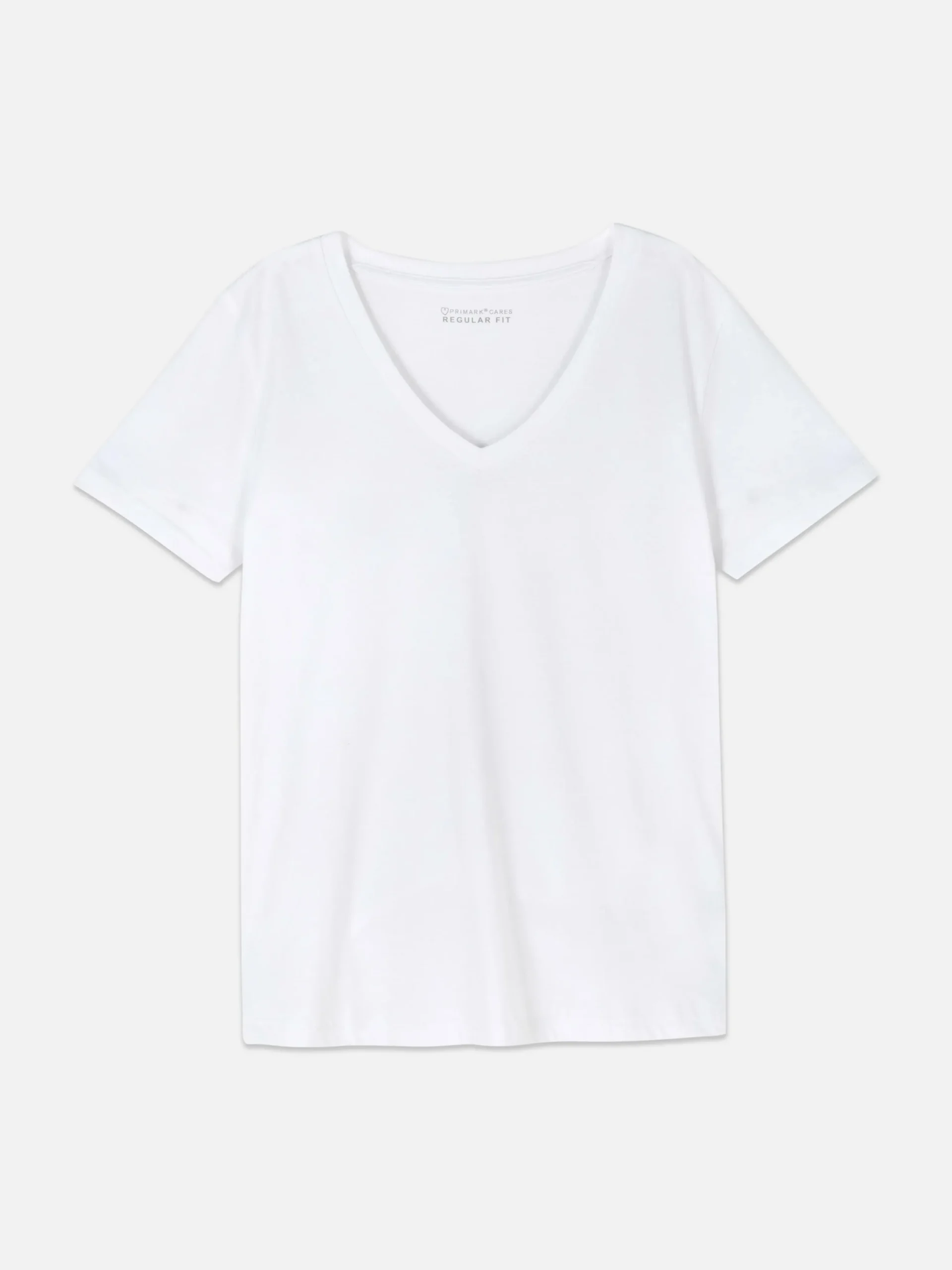 Hauts Et T-Shirts|Primark T-shirt à Col En V Et Manches Courtes Blanc