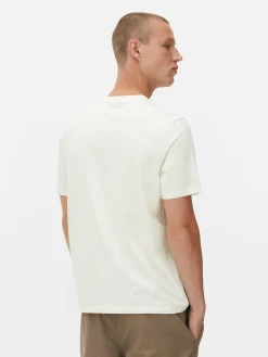 Hauts Et T-Shirts|Primark T-shirt à Col Ras-du-cou Coupe Regular Écru