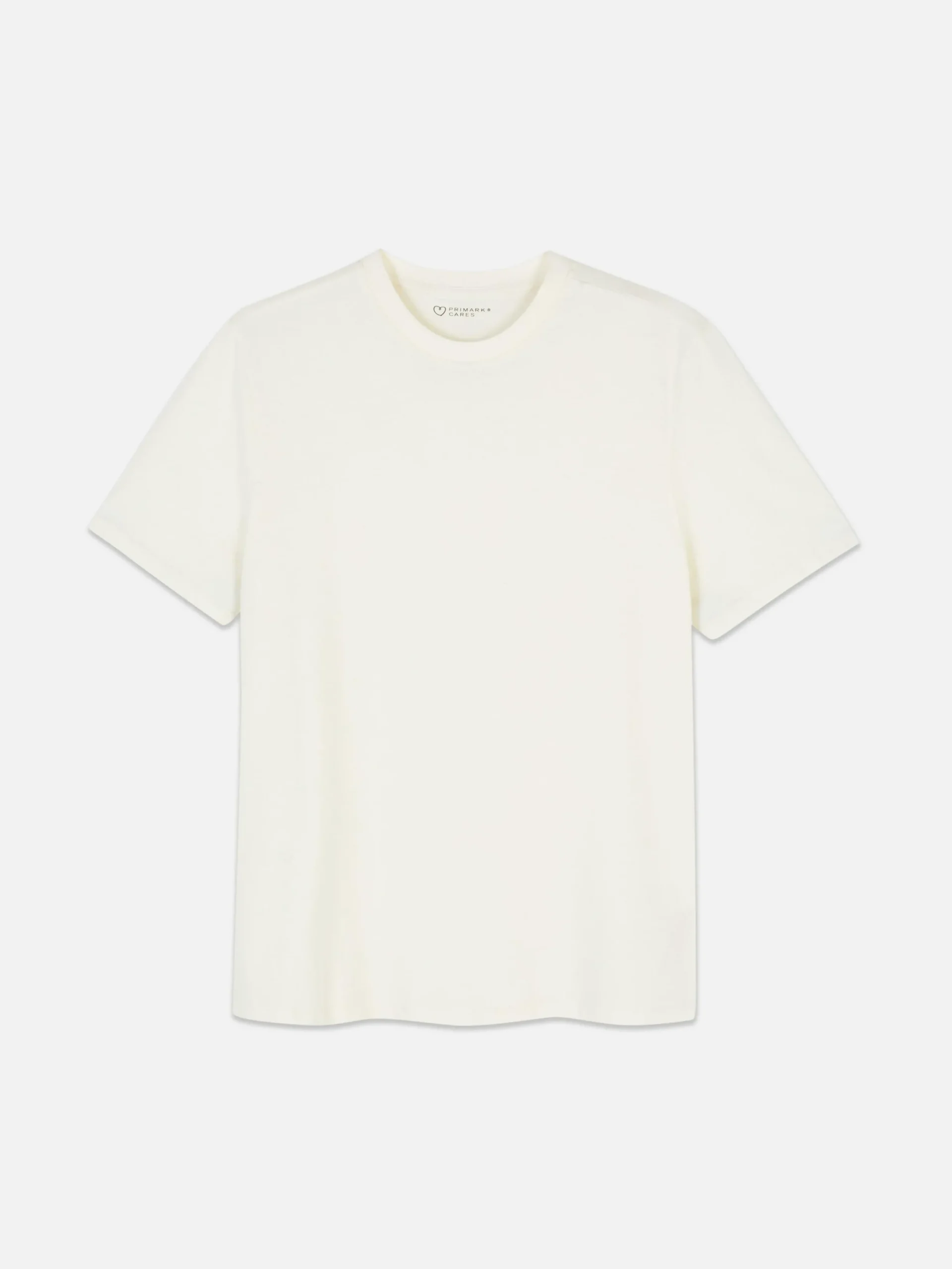 Hauts Et T-Shirts|Primark T-shirt à Col Ras-du-cou Coupe Regular Écru