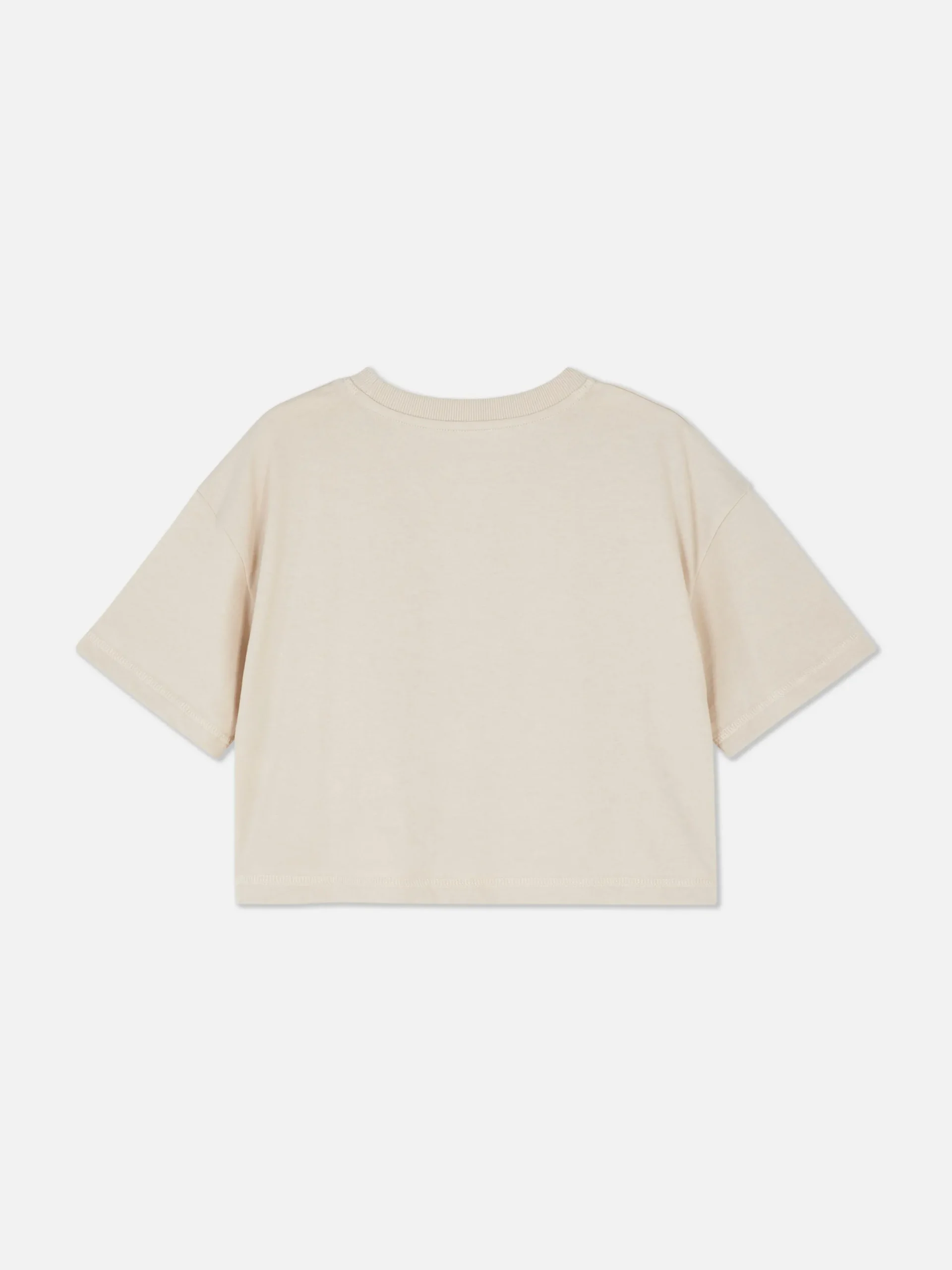 Hauts Et T-Shirts|Primark T-shirt à Col Ras-du-cou Et Manches Courtes Grège