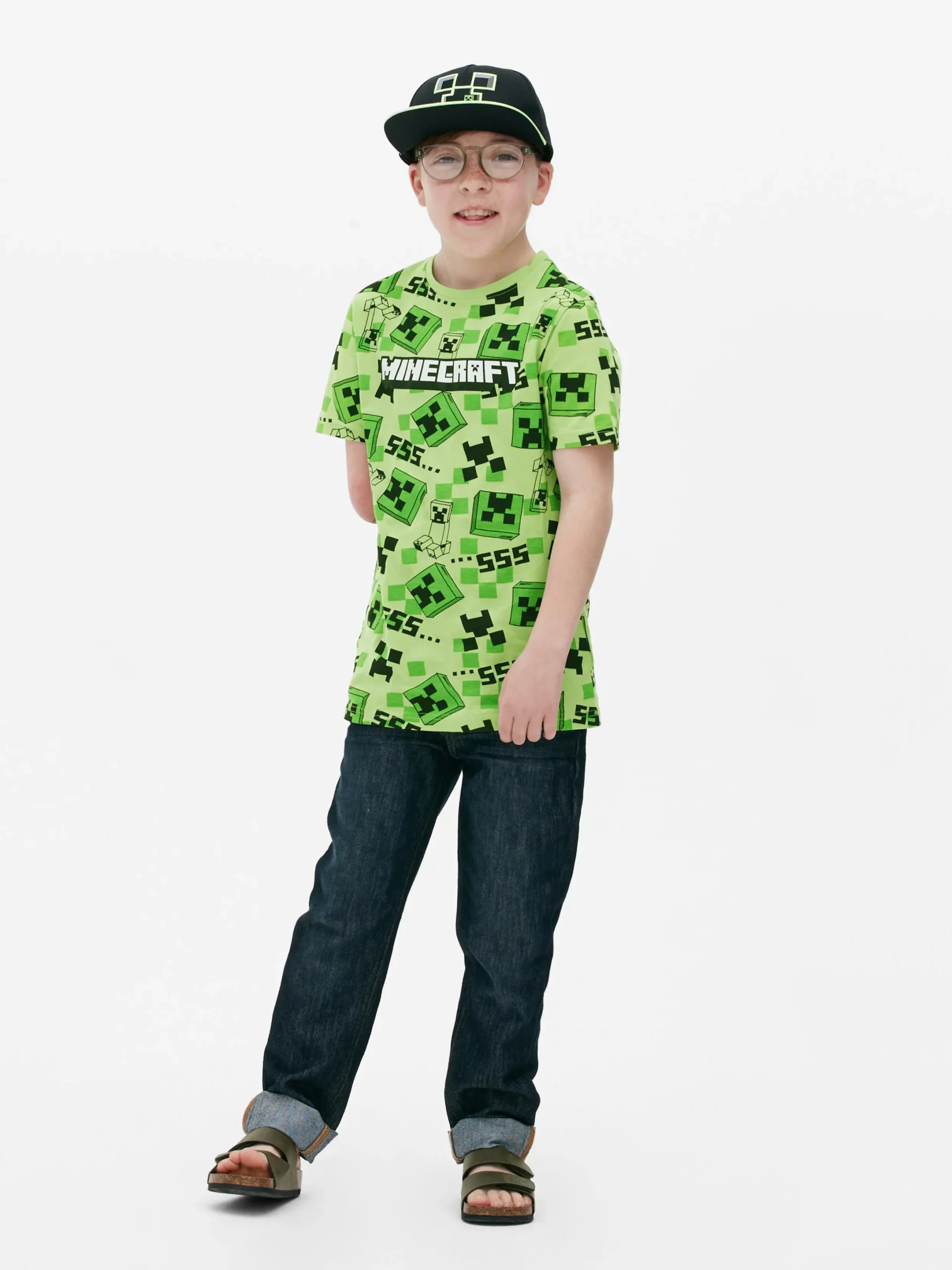 Hauts Et T-Shirts|Primark T-shirt à Imprimé Minecraft Creeper Vert
