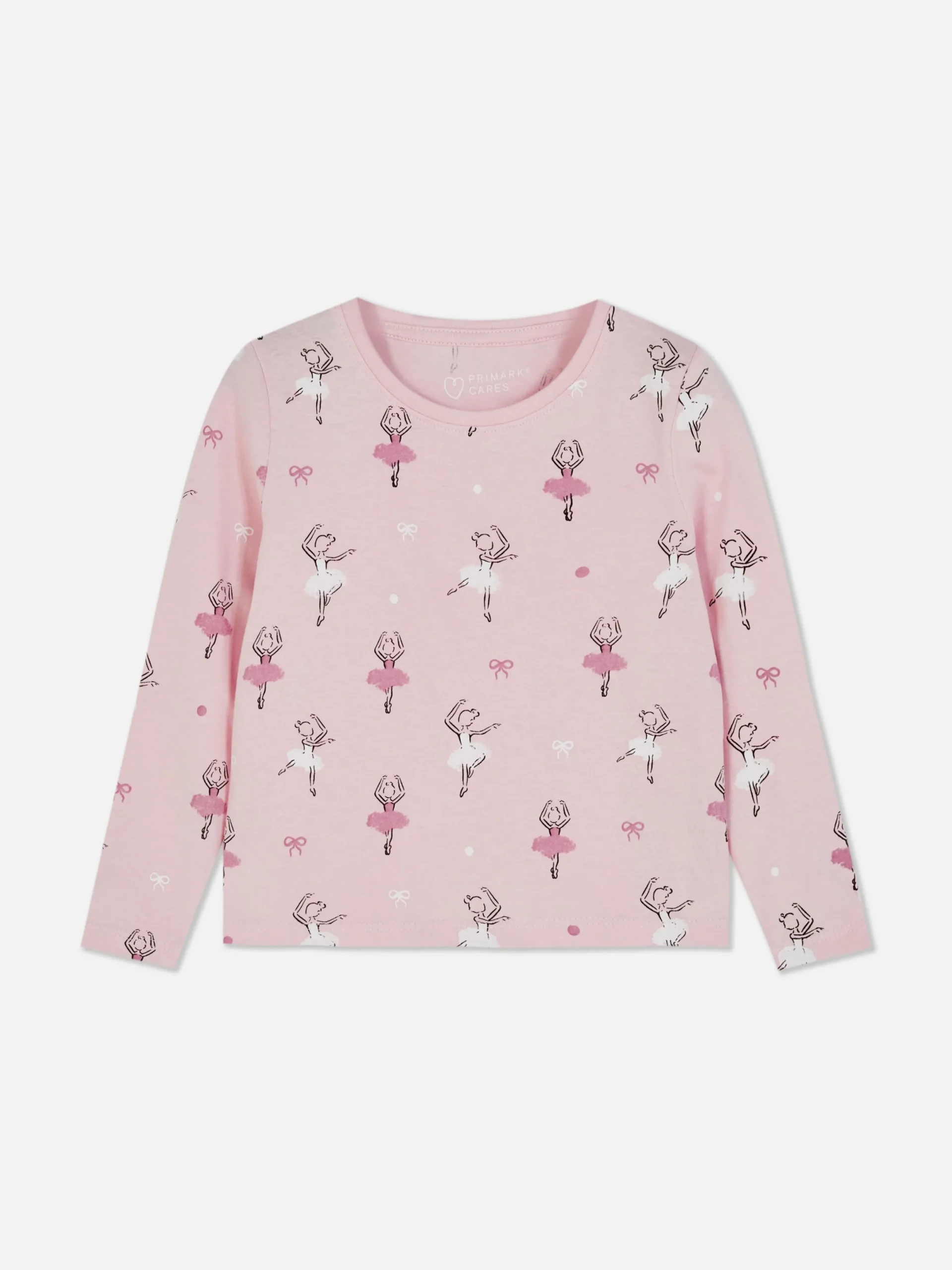 Hauts Et T-Shirts|Primark T-shirt à Manches Longues Et Motif Ballet Rose