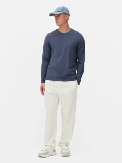 Hauts Et T-Shirts|Primark T-shirt à Manches Longues En Coton Bleu