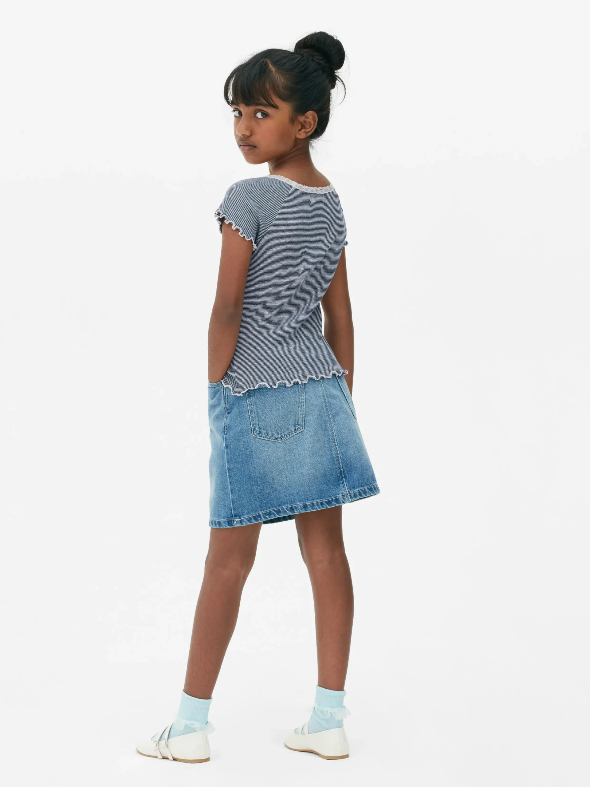 Hauts Et T-Shirts|Primark T-shirt à Rayures Et à Finitions En Dentelle Multicolore