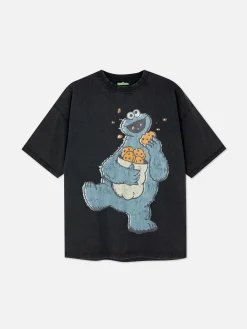 Hauts Et T-Shirts|Primark T-shirt 1, Rue Sésame Macaron Le Glouton Anthracite