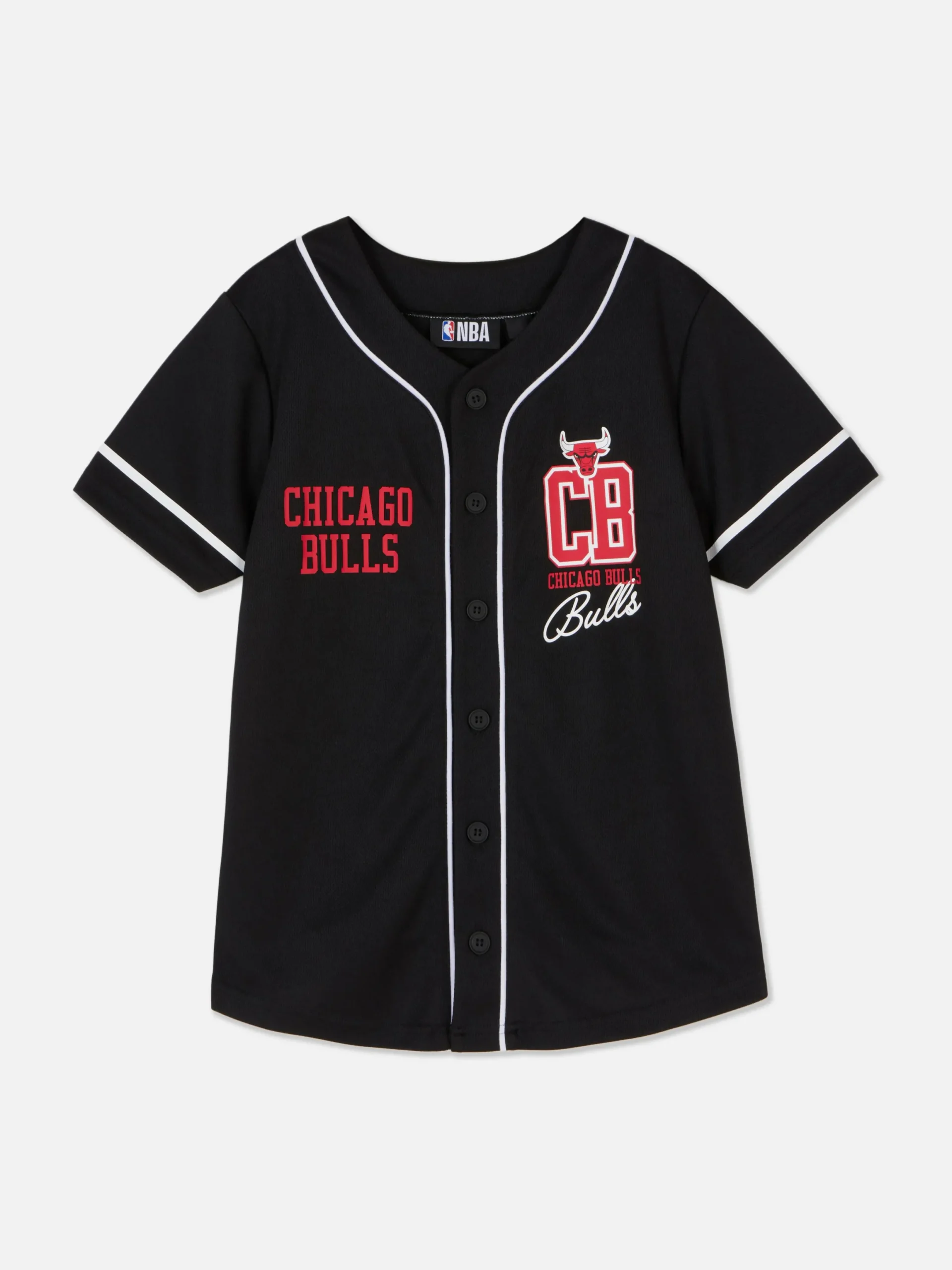 Hauts Et T-Shirts|Primark T-shirt Boutonné NBA Chicago Bulls Noir