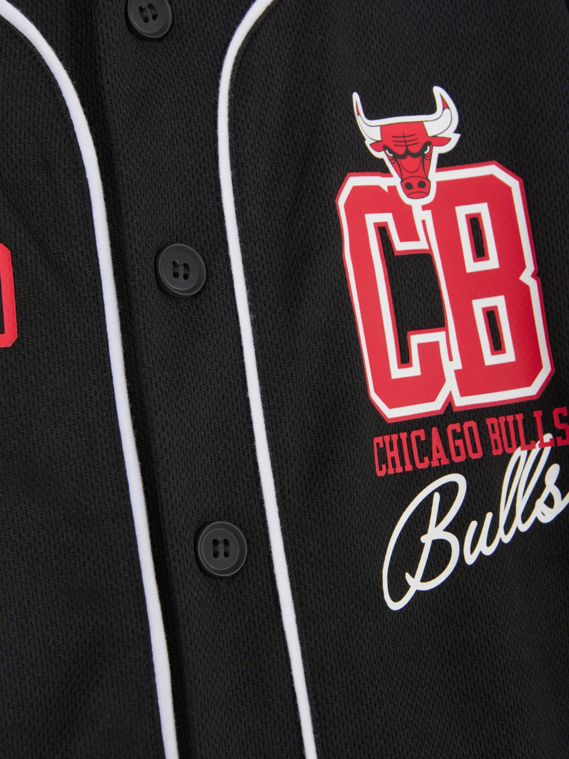 Hauts Et T-Shirts|Primark T-shirt Boutonné NBA Chicago Bulls Noir