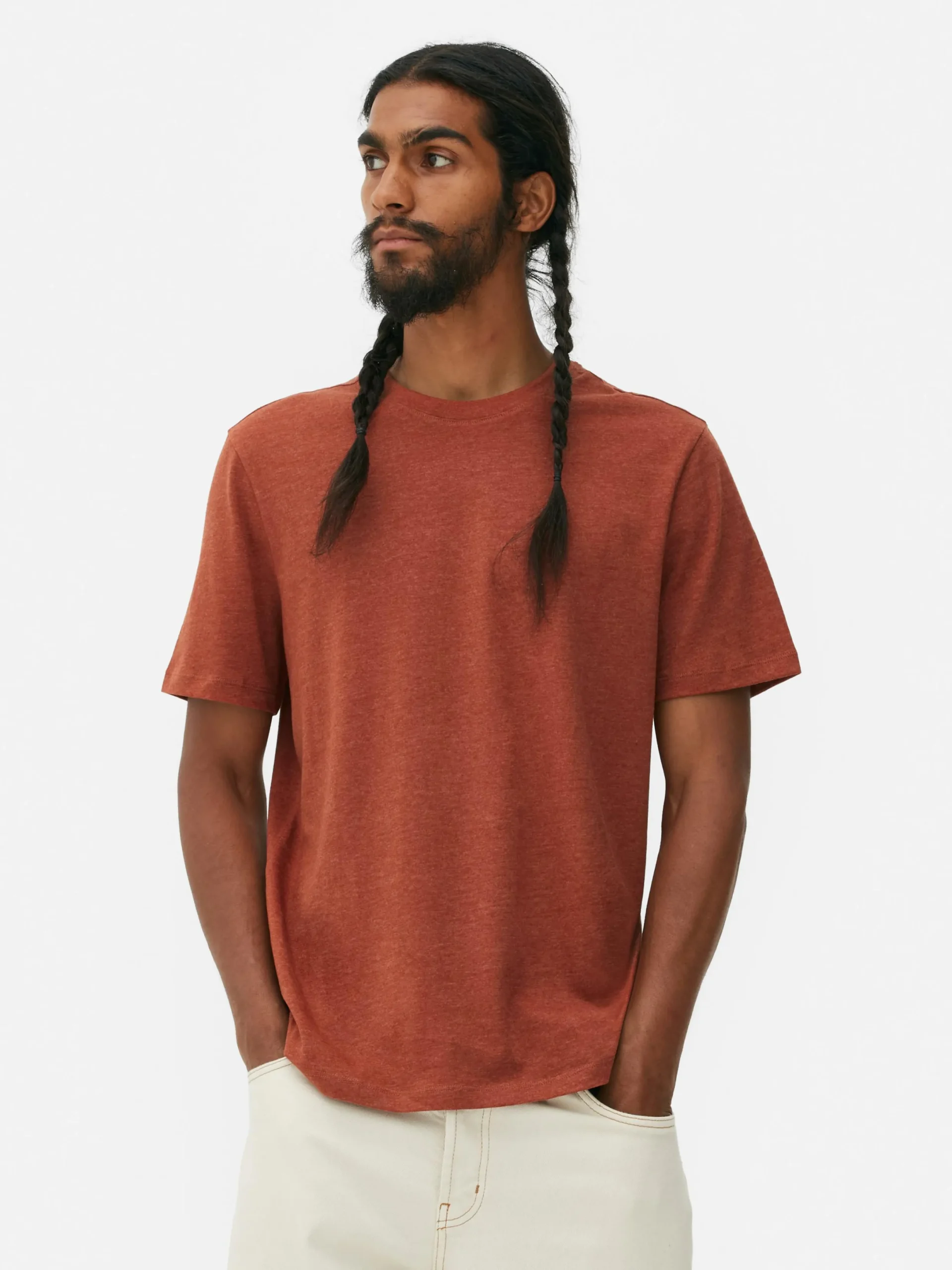 Hauts Et T-Shirts|Primark T-shirt Chiné Coupe Regular Rouge