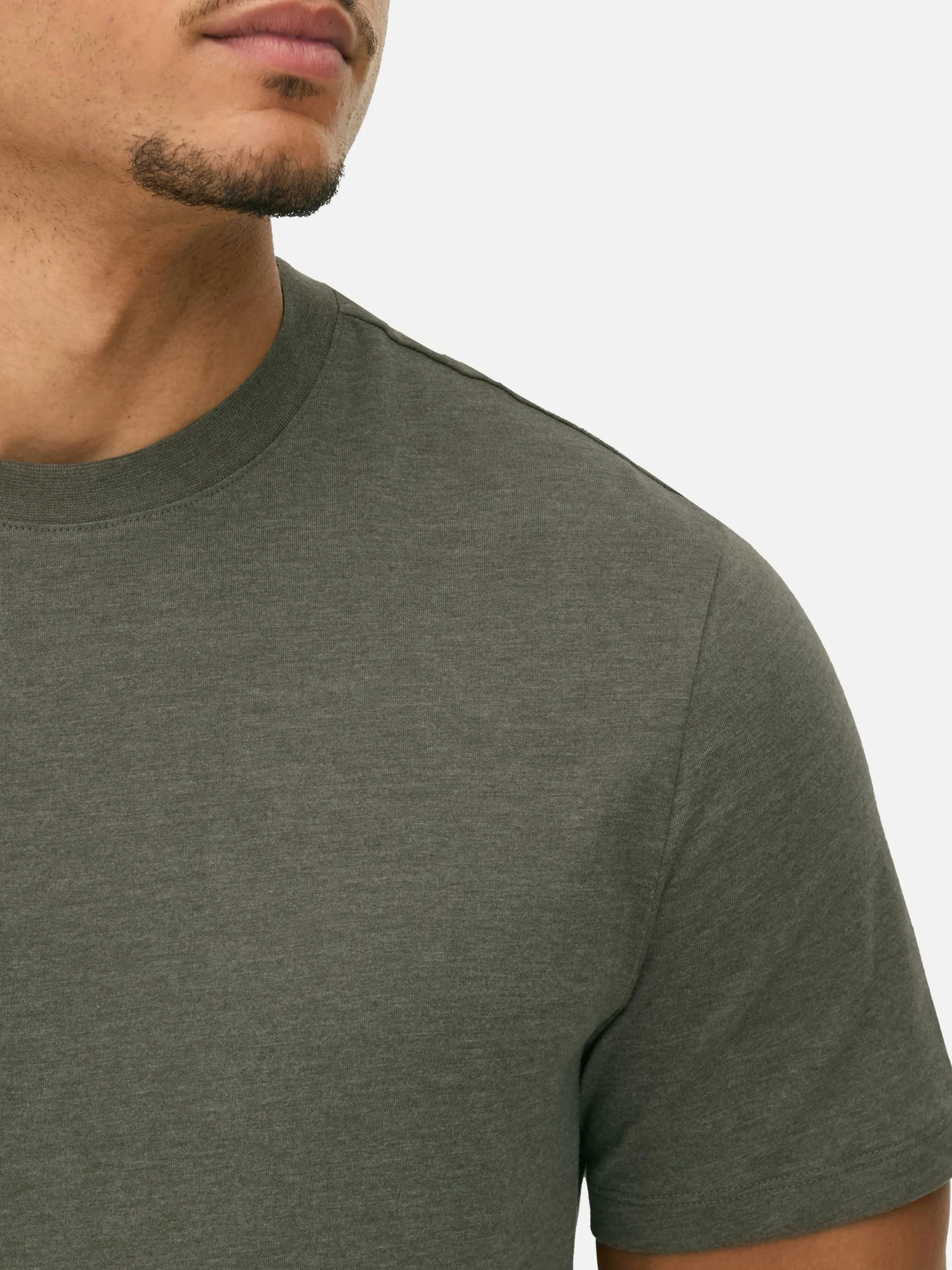 Hauts Et T-Shirts|Primark T-shirt Chiné Coupe Regular Kaki