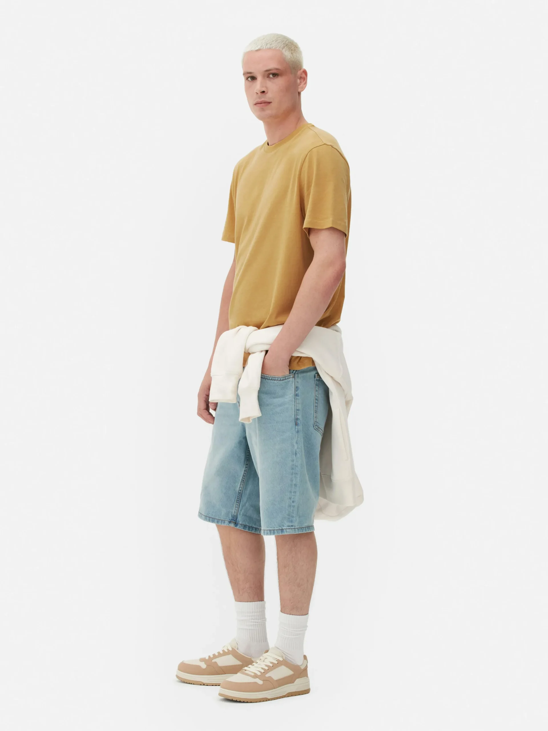 Hauts Et T-Shirts|Primark T-shirt Chiné Coupe Regular Jaune moutarde