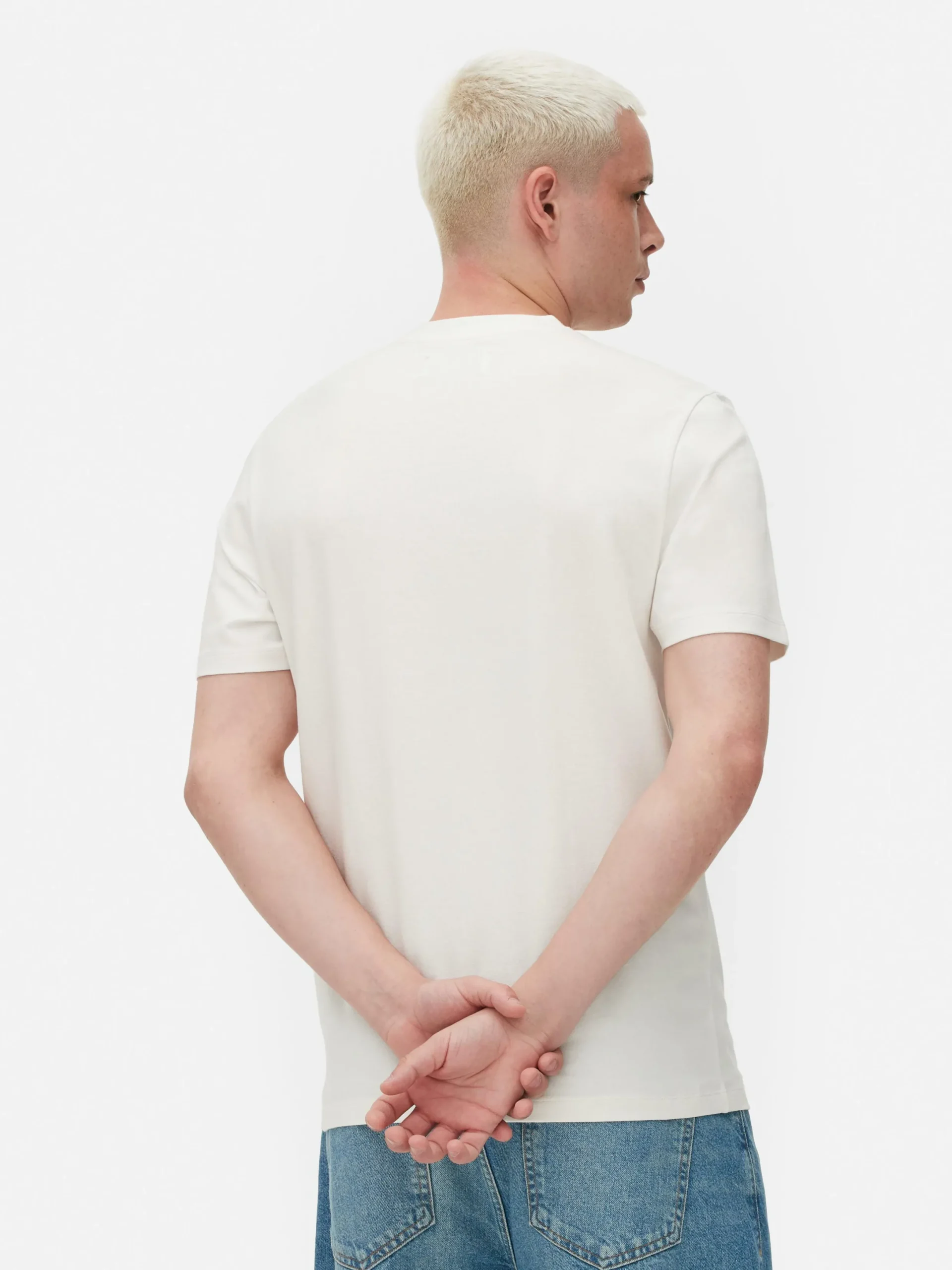 Hauts Et T-Shirts|Primark T-shirt Coupe Slim à Manches Courtes Écru