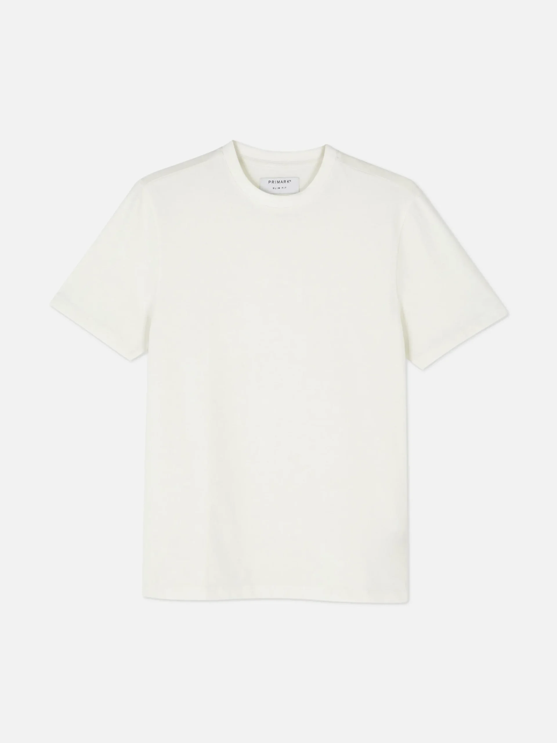Hauts Et T-Shirts|Primark T-shirt Coupe Slim à Manches Courtes Écru