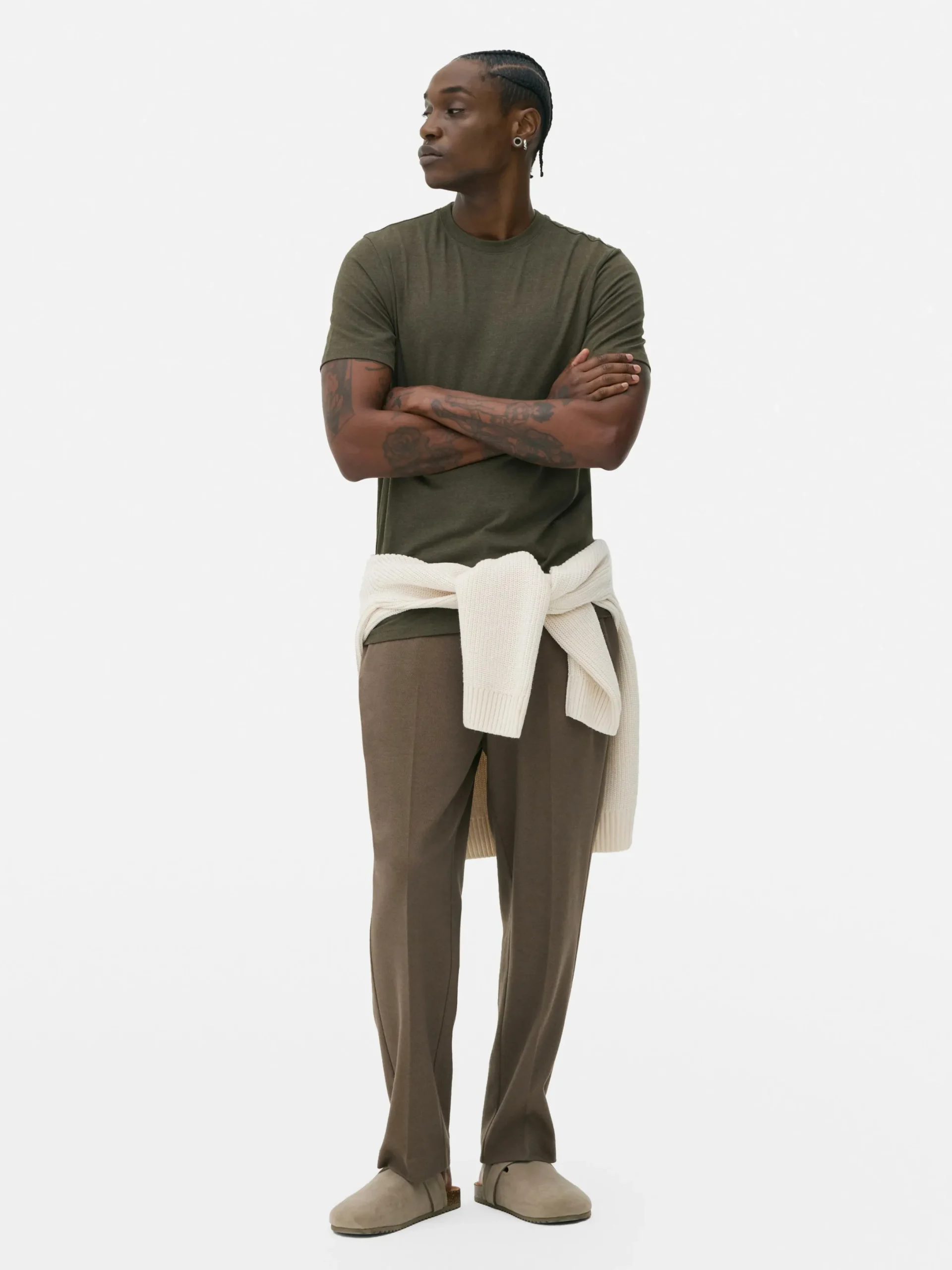 Hauts Et T-Shirts|Primark T-shirt Coupe Slim à Manches Courtes Vert