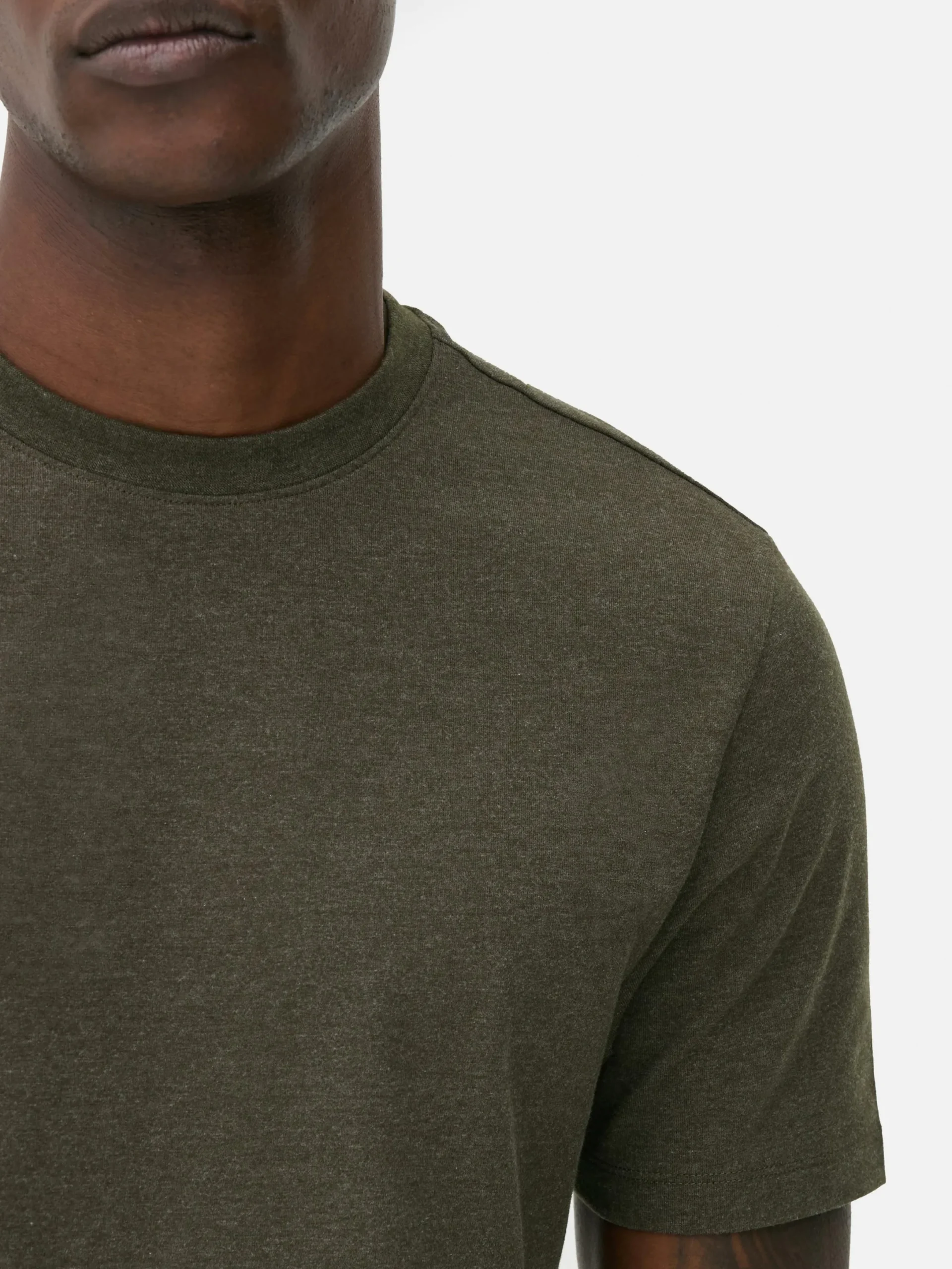 Hauts Et T-Shirts|Primark T-shirt Coupe Slim à Manches Courtes Vert