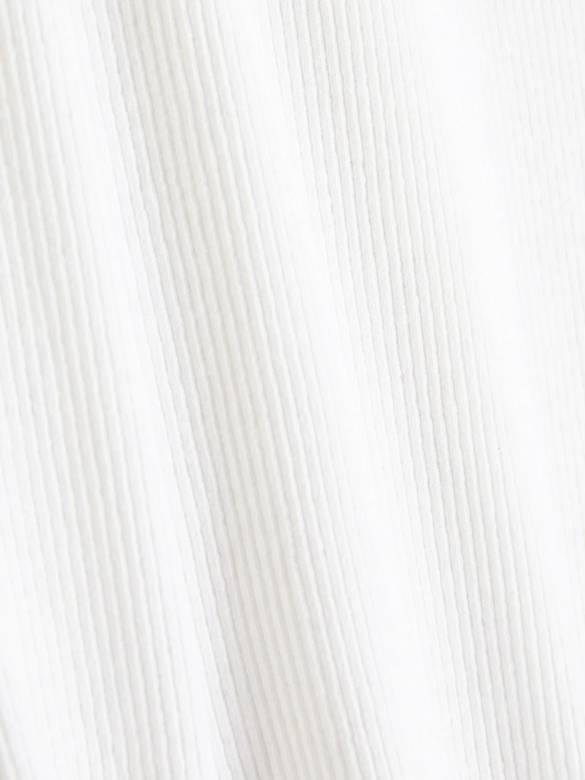 Hauts Et T-Shirts|Primark T-shirt Côtelé à Finition Festonnée à Coordonner Blanc