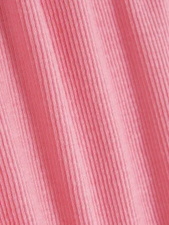 Hauts Et T-Shirts|Primark T-shirt Côtelé à Finition Festonnée à Coordonner Rose