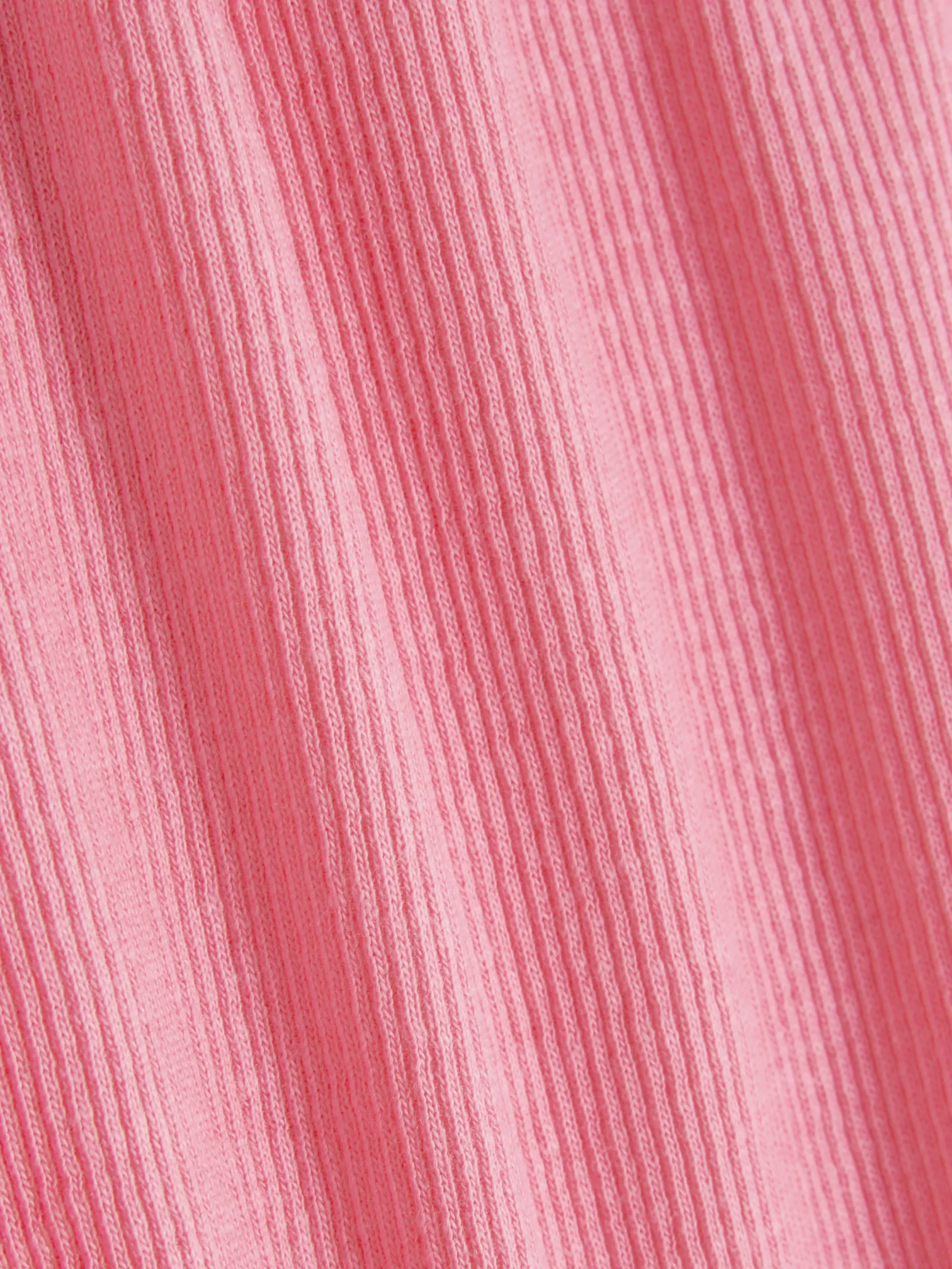 Hauts Et T-Shirts|Primark T-shirt Côtelé à Finition Festonnée à Coordonner Rose