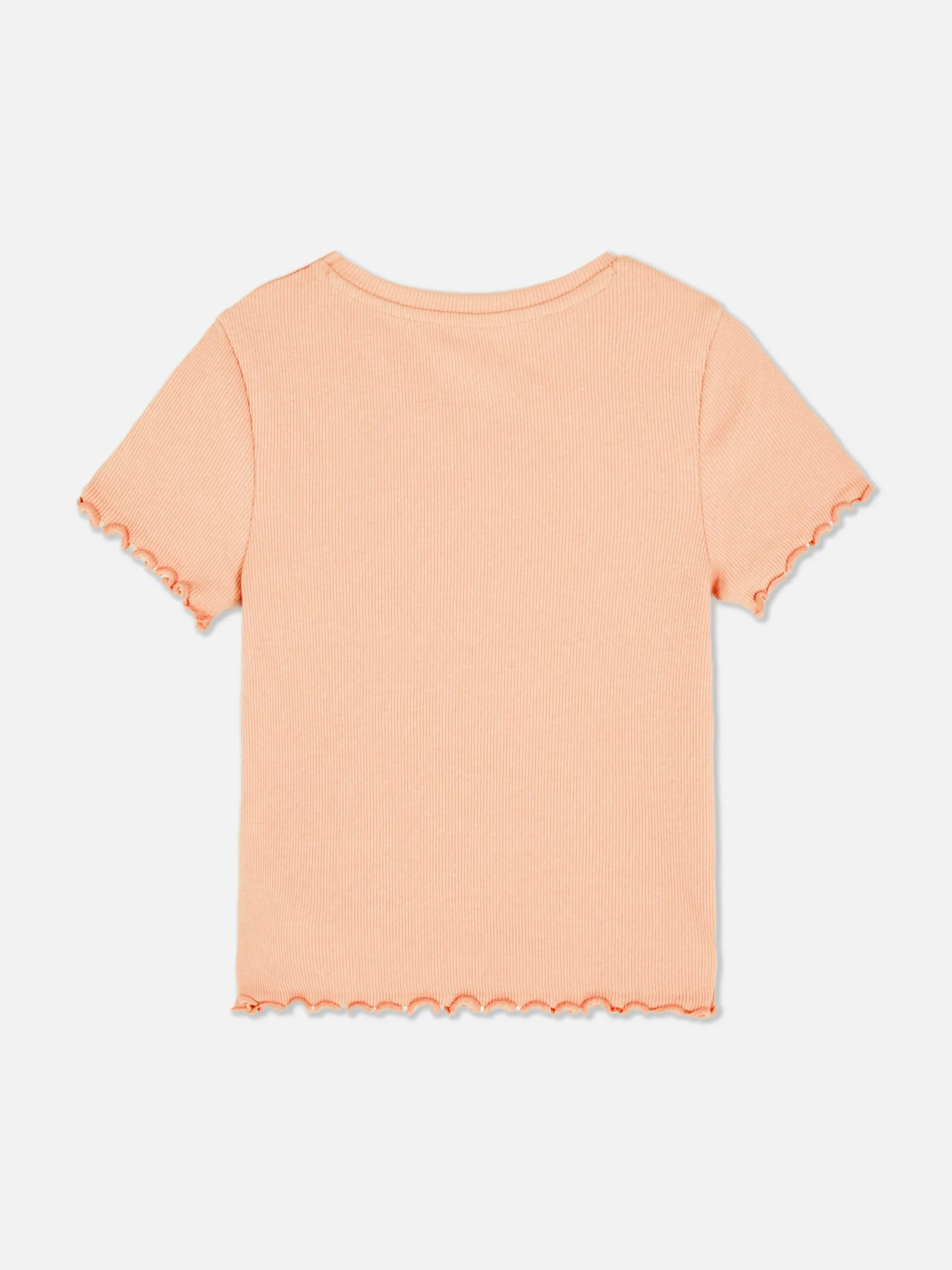 Hauts Et T-Shirts|Primark T-shirt Côtelé à Finition Festonnée à Coordonner Orange