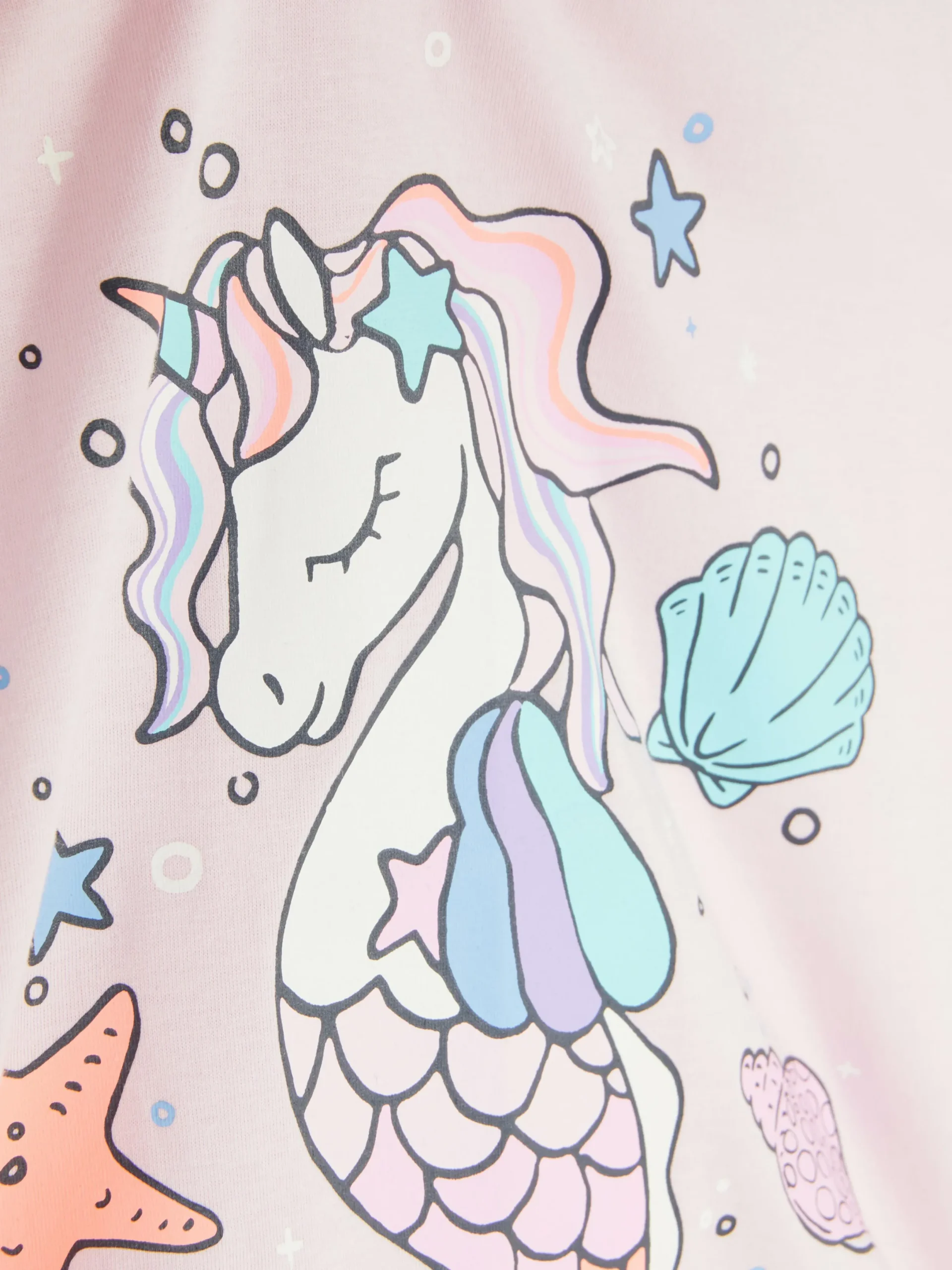 Pyjamas Et Vêtements De Nuit|Primark T-shirt De Nuit à Motif Hippocampe Licorne Rose clair