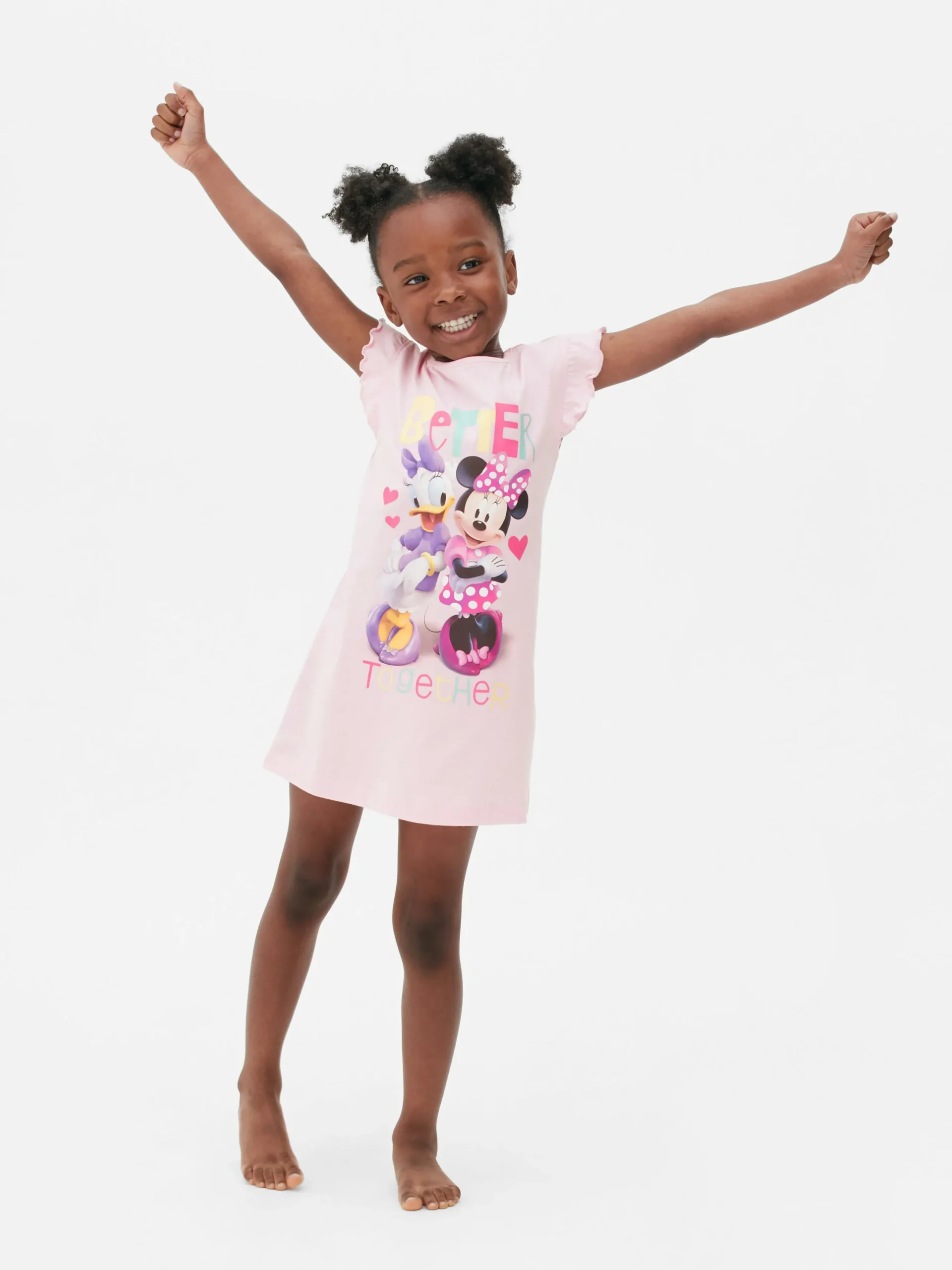 Pyjamas Et Vêtements De Nuit|Primark T-shirt De Nuit à Volants Disney Minnie Mouse Et Daisy Duck Rose