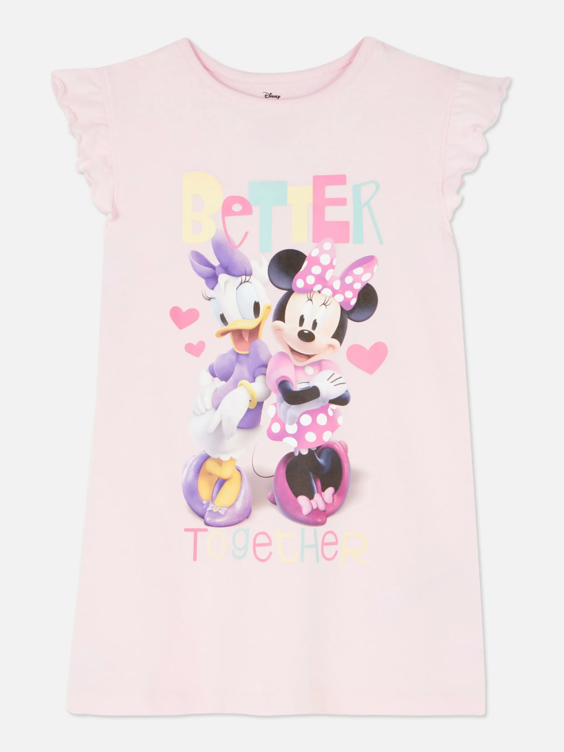 Pyjamas Et Vêtements De Nuit|Primark T-shirt De Nuit à Volants Disney Minnie Mouse Et Daisy Duck Rose