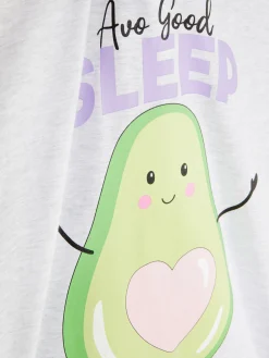 Pyjamas Et Vêtements De Nuit|Primark T-shirt De Nuit Avocat Gris chiné
