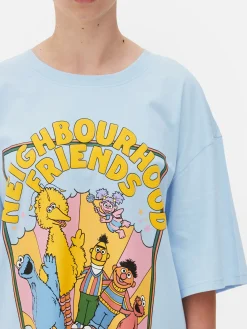 Chemises De Nuit Et Nuisettes|Primark T-shirt De Nuit Long Oversize 1, Rue Sésame Bleu