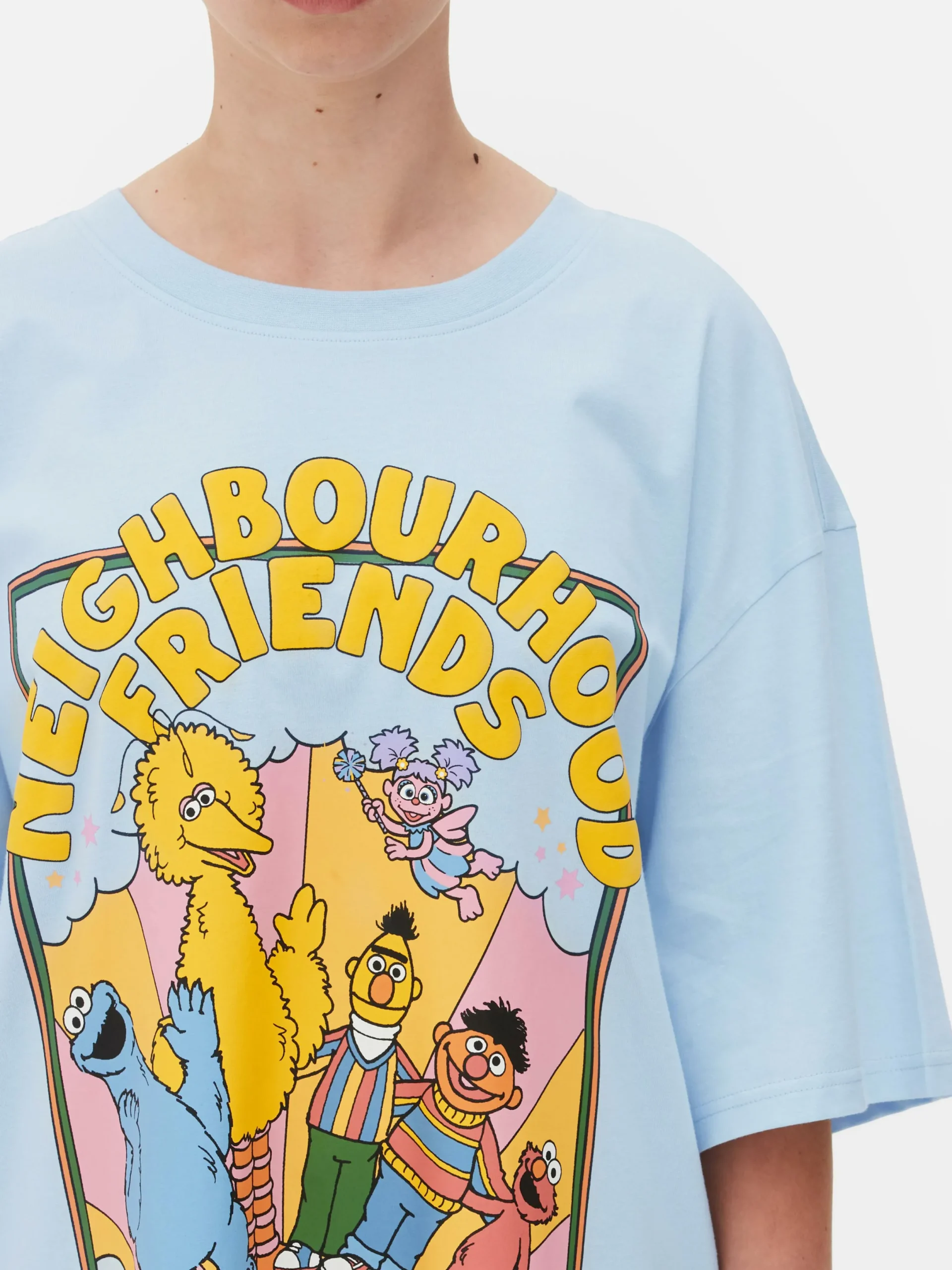 Chemises De Nuit Et Nuisettes|Primark T-shirt De Nuit Long Oversize 1, Rue Sésame Bleu