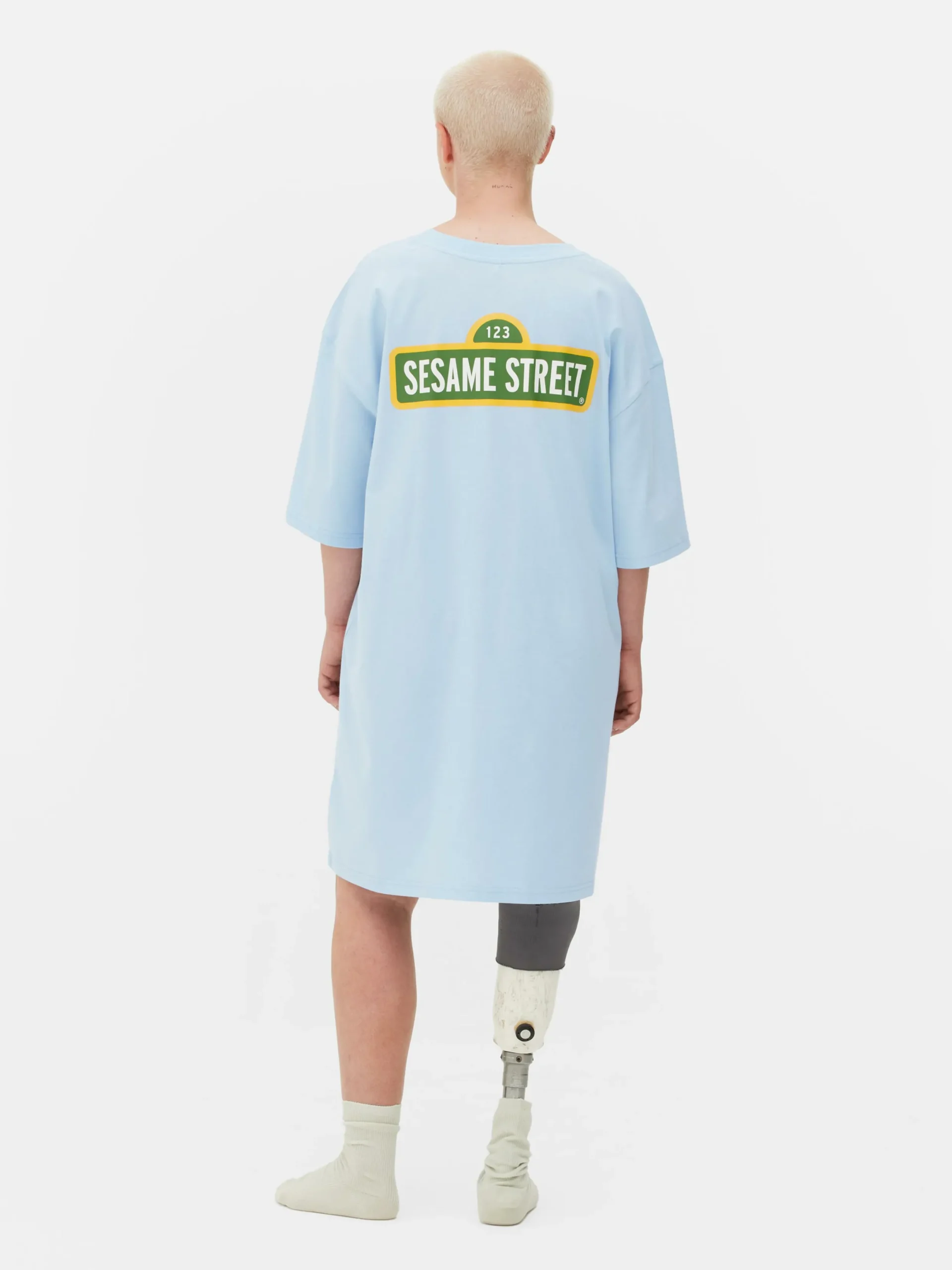 Chemises De Nuit Et Nuisettes|Primark T-shirt De Nuit Long Oversize 1, Rue Sésame Bleu