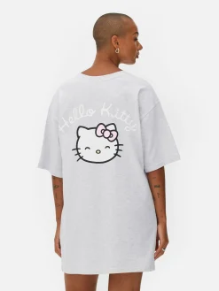 Chemises De Nuit Et Nuisettes|Primark T-shirt De Nuit Oversize Hello Kitty Gris chiné