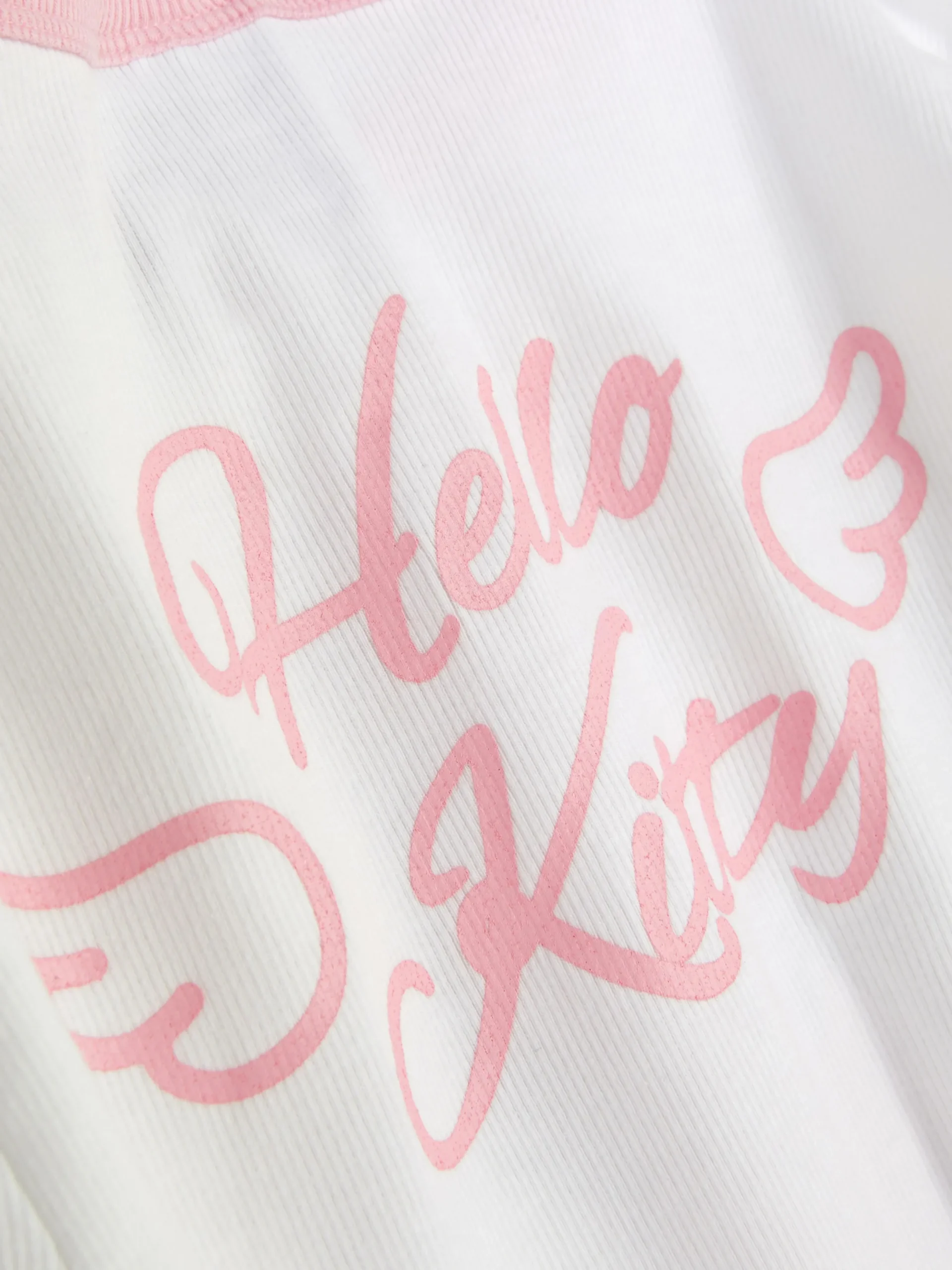 Hauts De Pyjama|Primark T-shirt De Pyjama Côtelé Hello Kitty Blanc