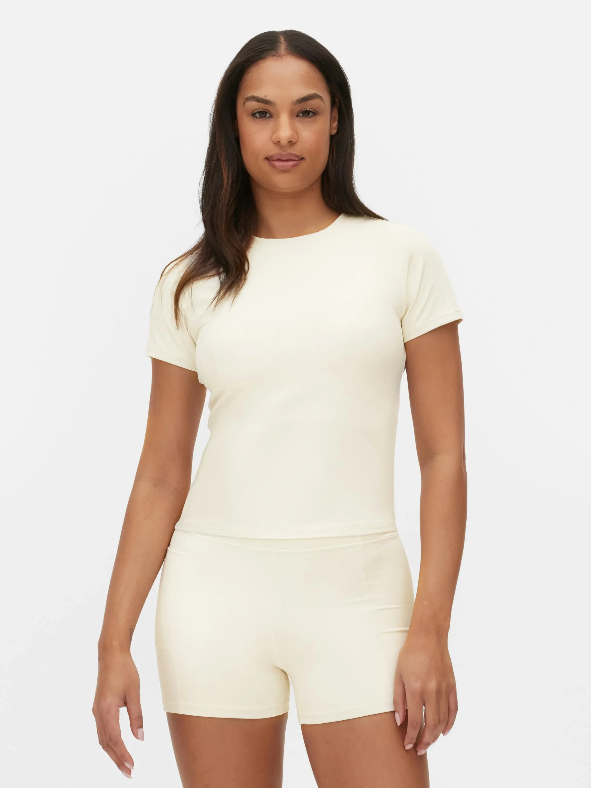 Vêtements De Sport|Primark T-shirt De Sport En Tissu Ultra-doux Écru