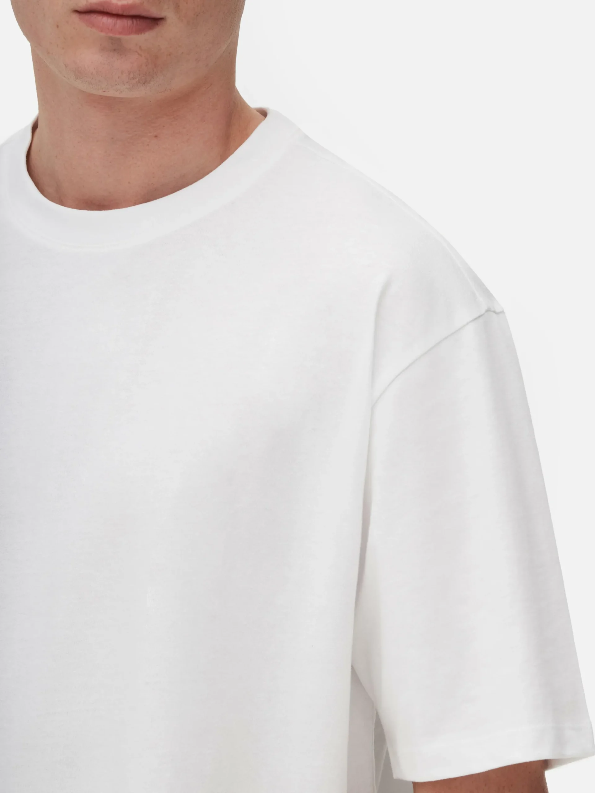Hauts Et T-Shirts|Primark T-shirt En Coton à Coupe Décontractée Blanc